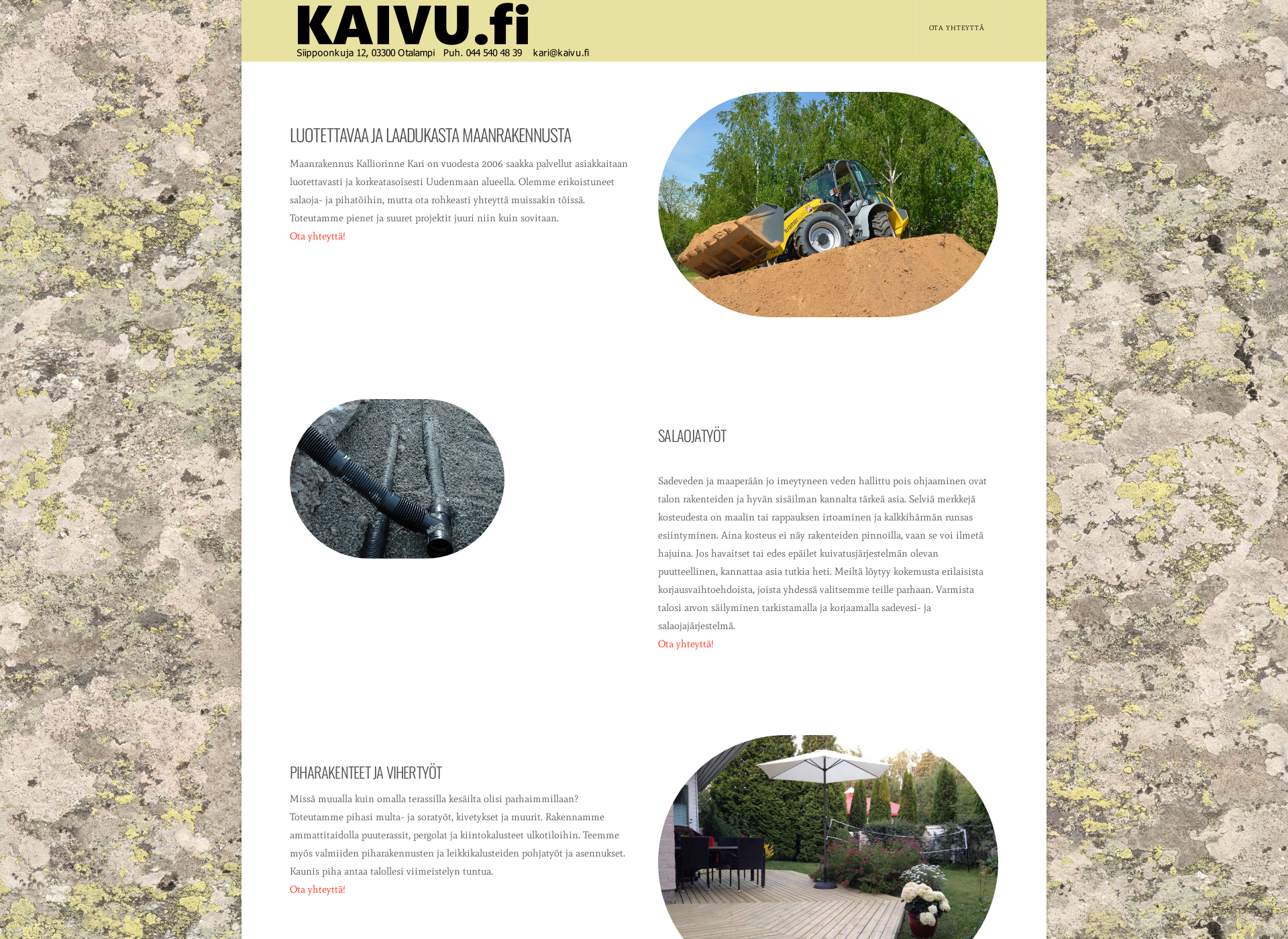 Skärmdump för kaivu.fi