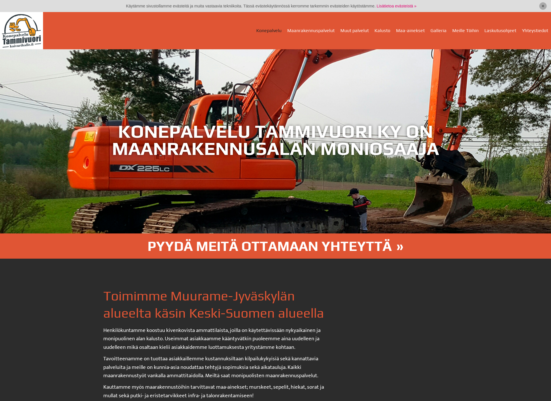 Skärmdump för kaivurikalle.fi