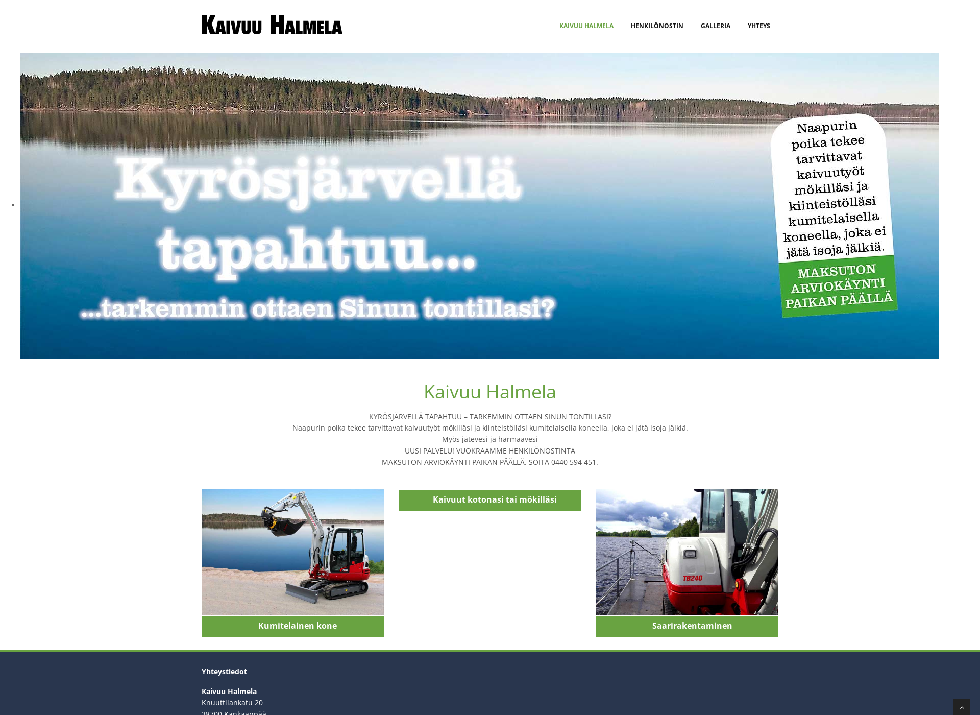 Screenshot for kaivuuhalmela.fi
