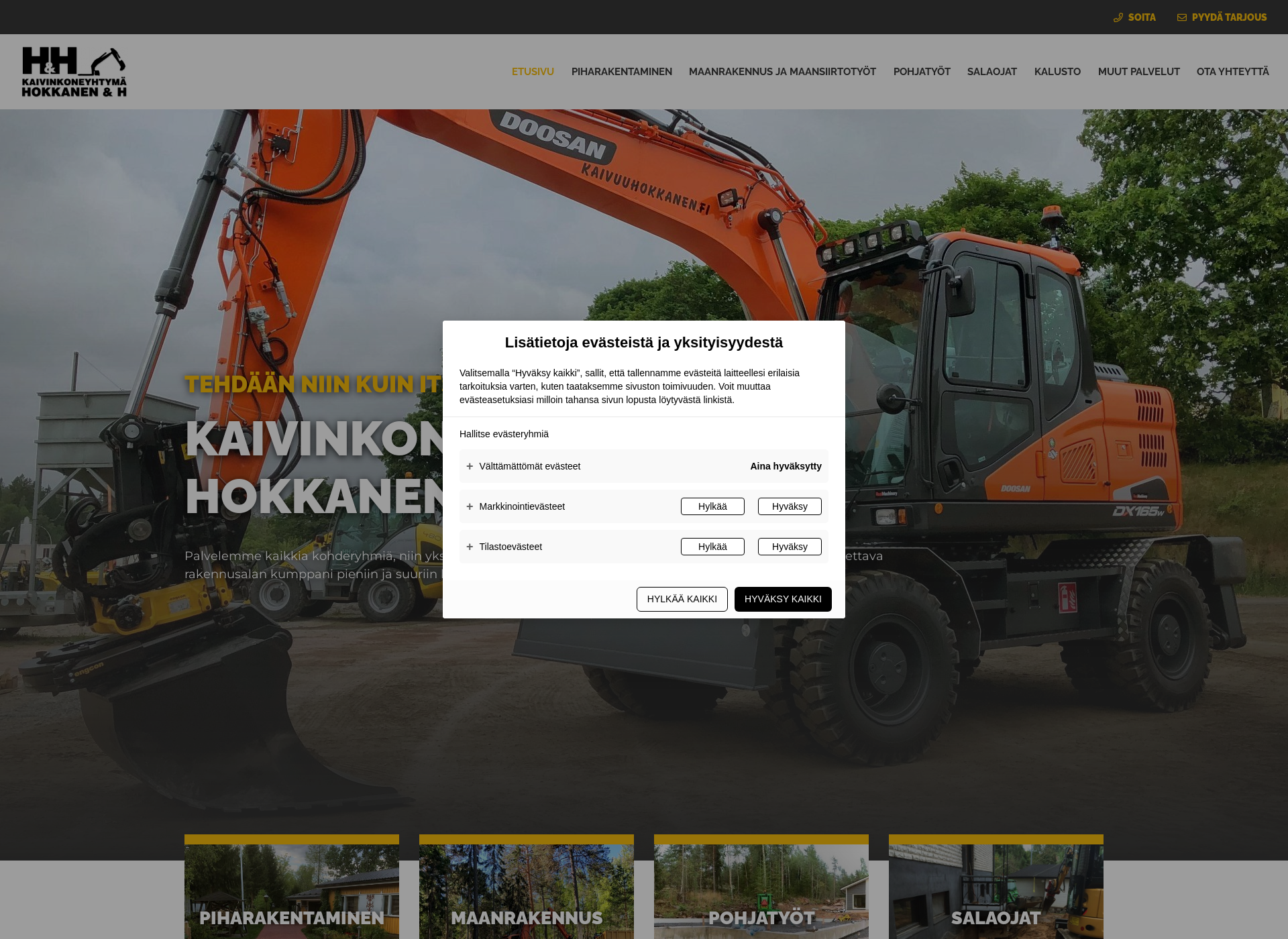 Screenshot for kaivuuhokkanen.fi