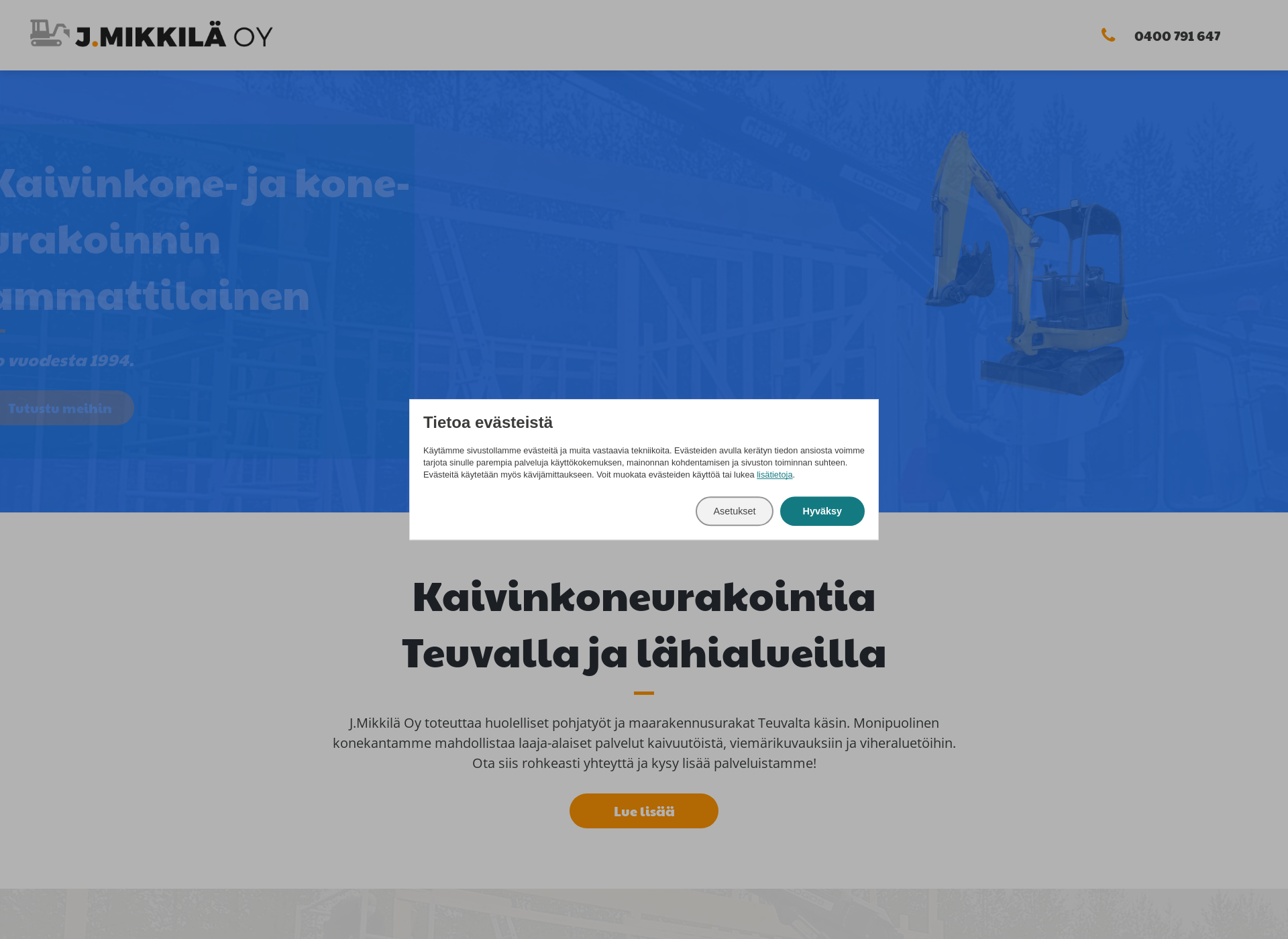 Screenshot for kaivuumikkilä.fi