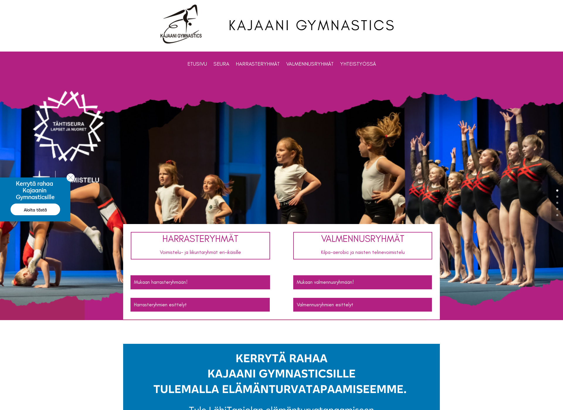 Skärmdump för kajaanigymnastics.fi
