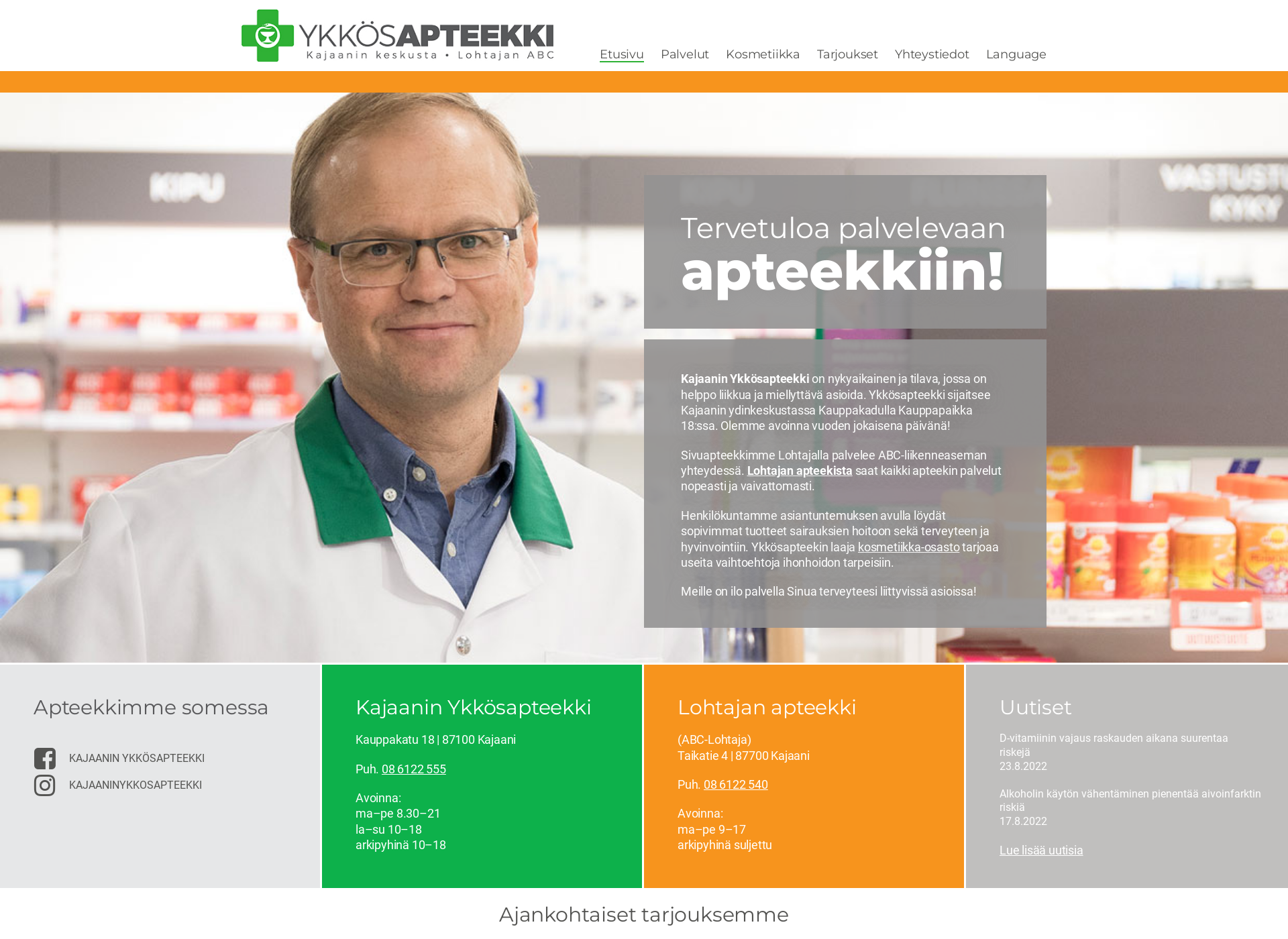 Screenshot for kajaanin1apteekki.fi