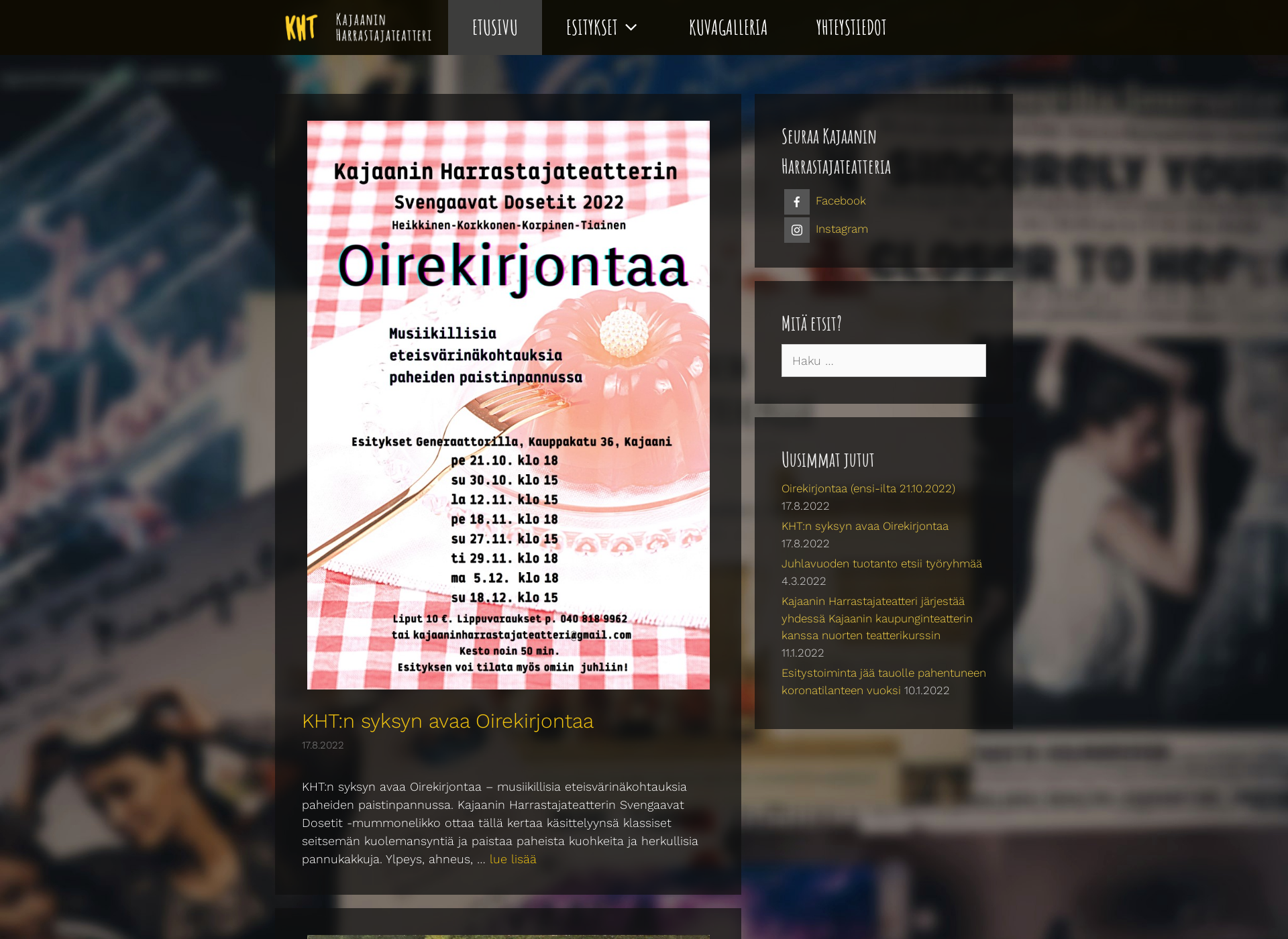 Screenshot for kajaaninharrastajateatteri.fi