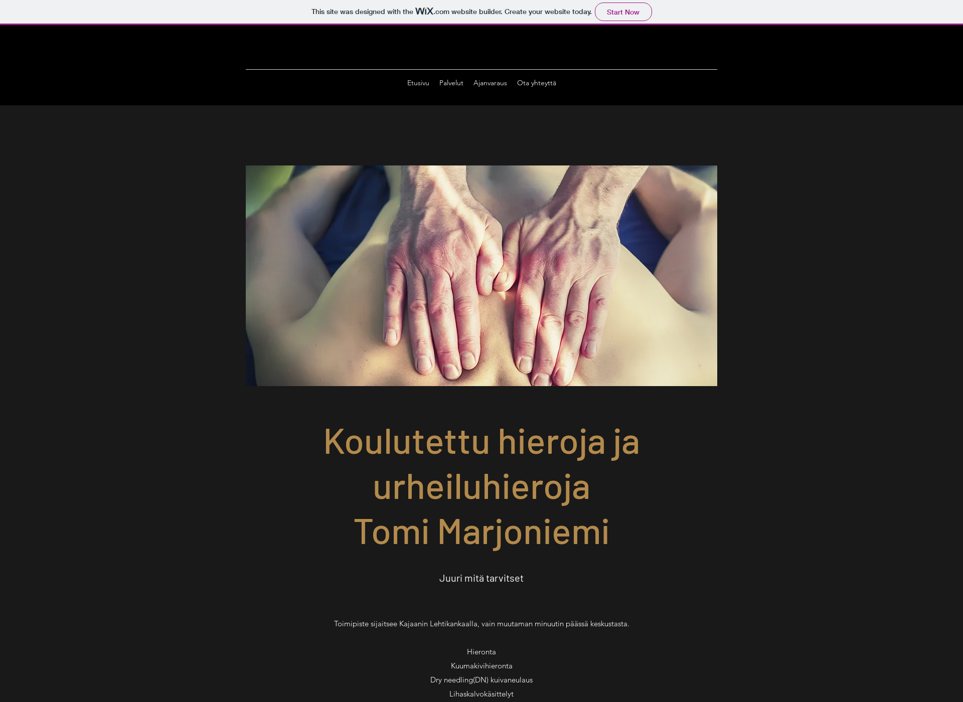 Screenshot for kajaaninhieronta.fi