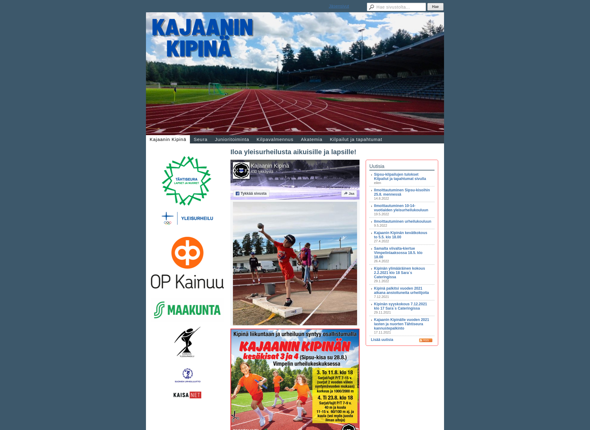 Screenshot for kajaaninkipina.fi