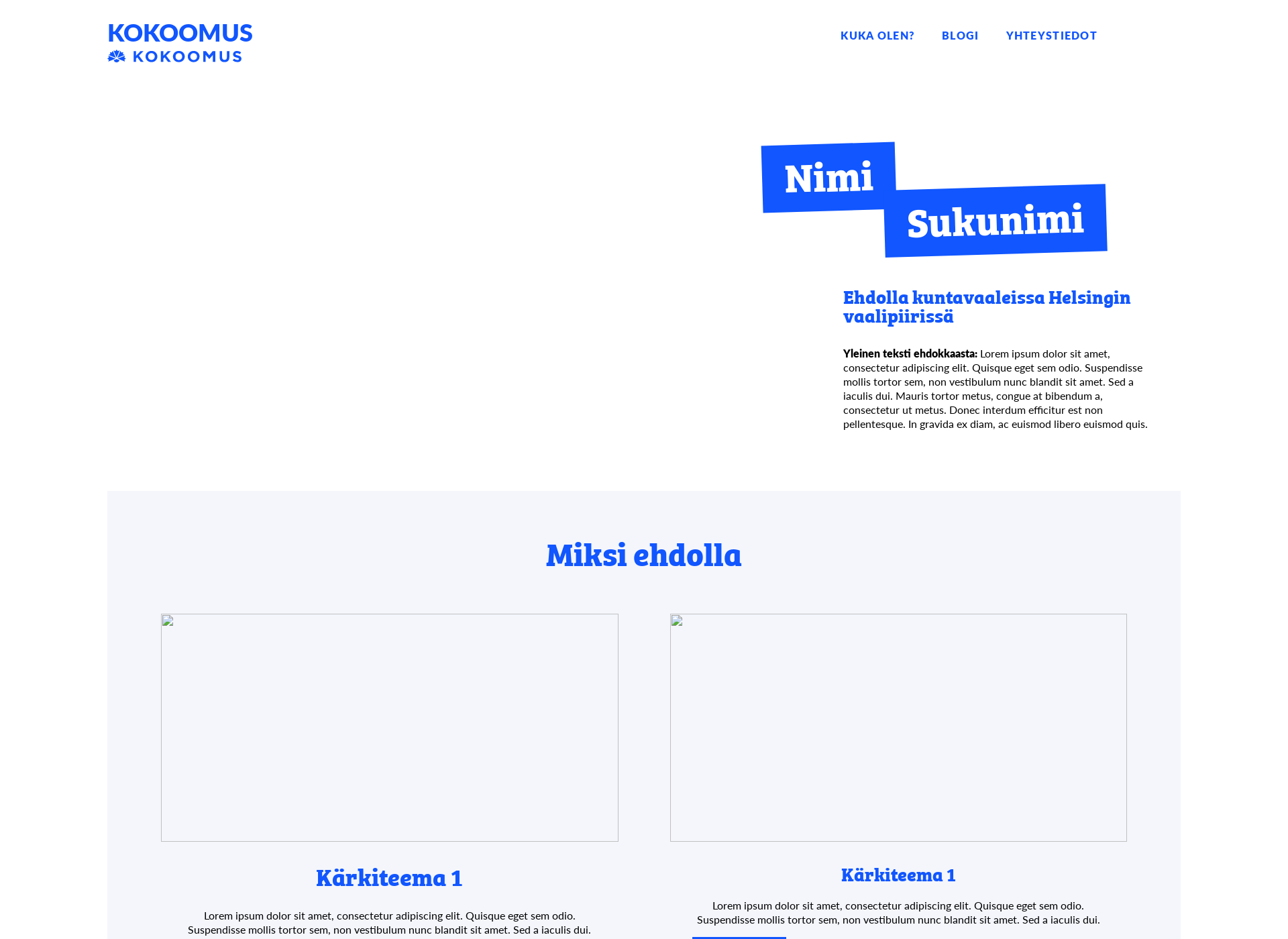Screenshot for kajaaninkokoomus.fi
