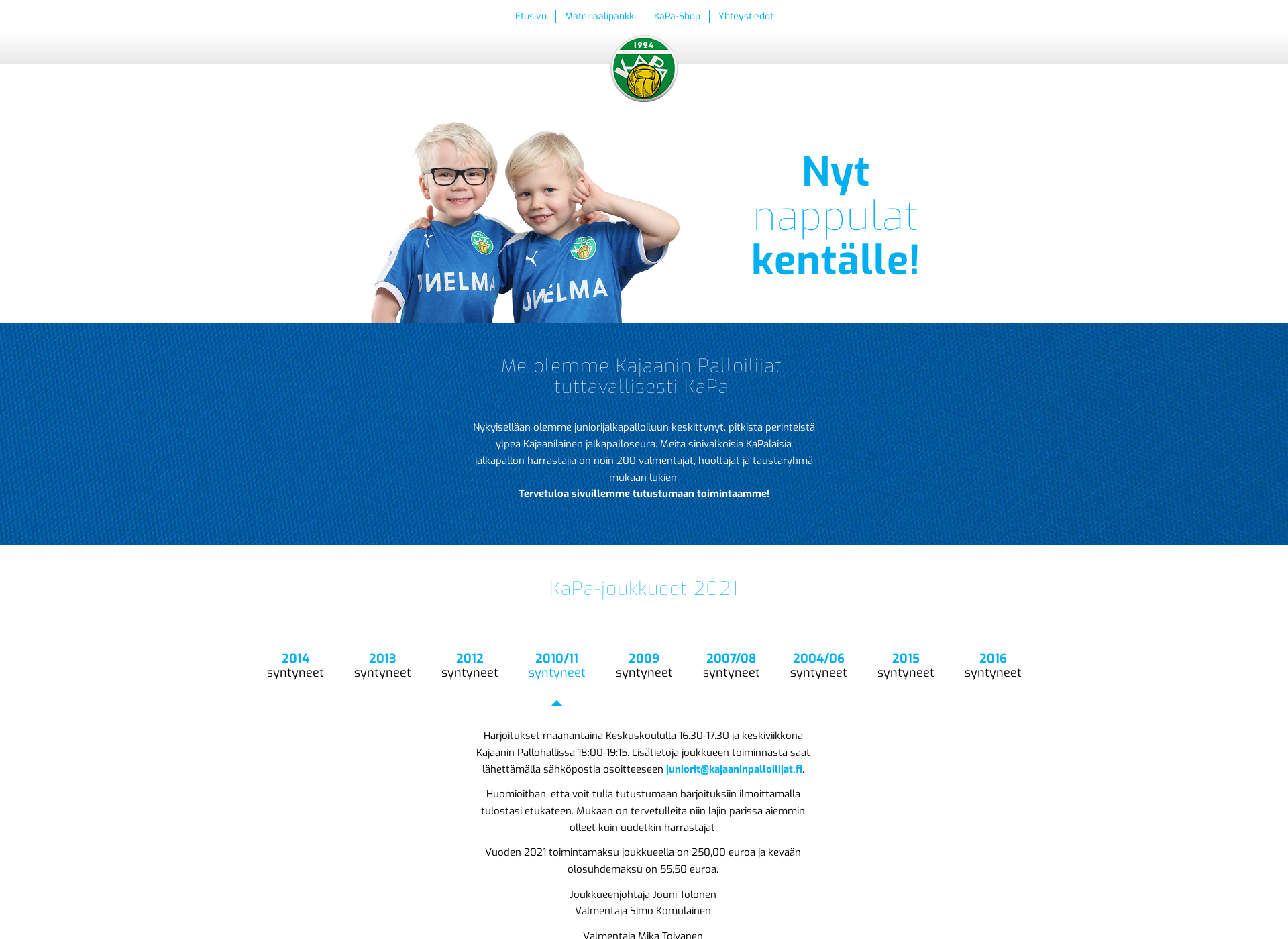 Screenshot for kajaaninpalloilijat.fi