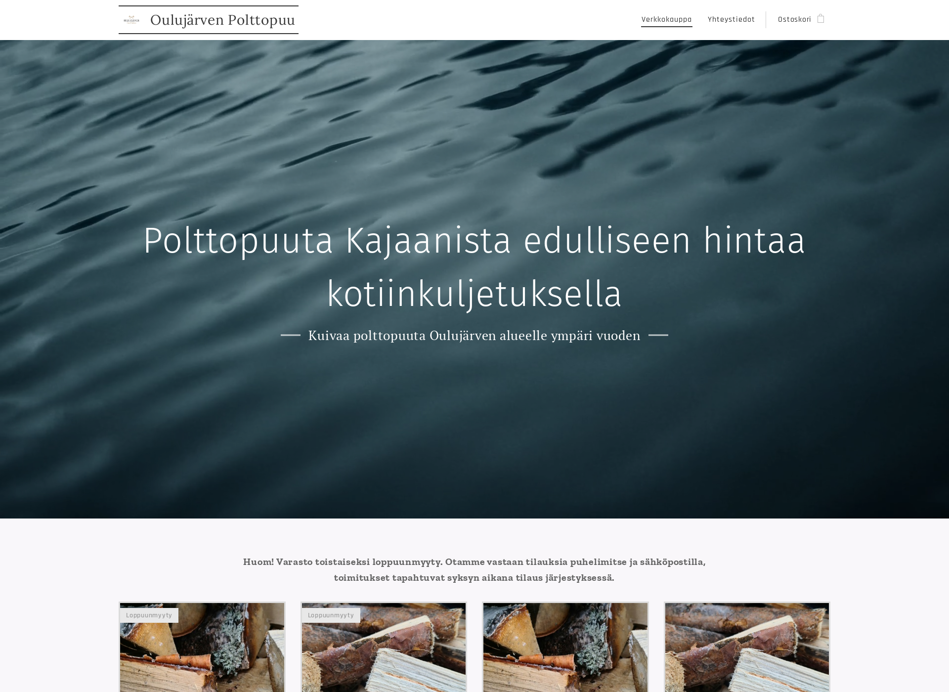 Skärmdump för kajaanipolttopuu.fi