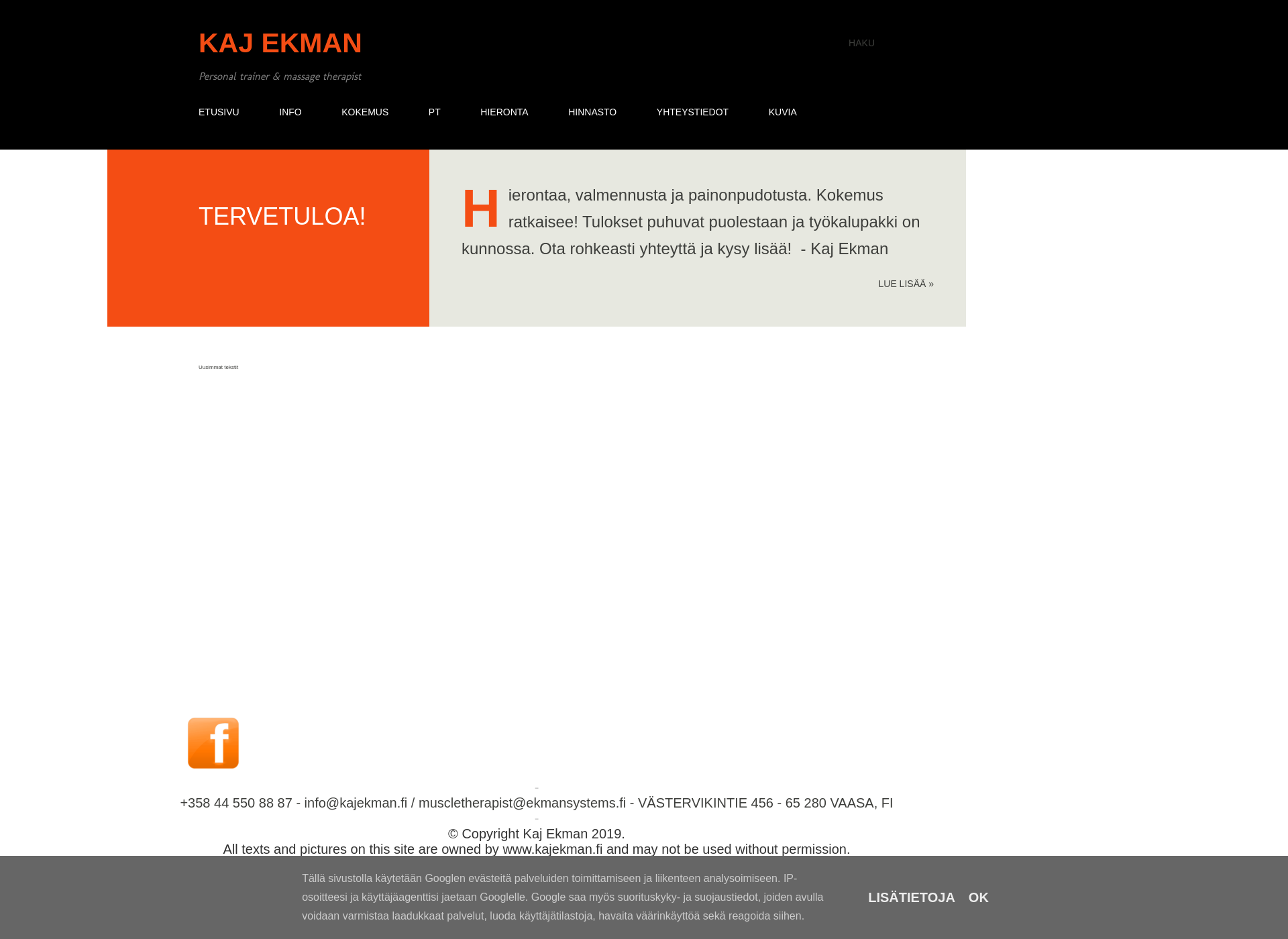 Skärmdump för kajekman.fi