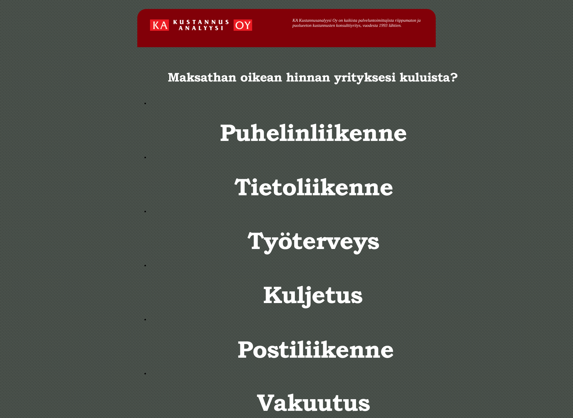 Screenshot for kakustannusanalyysi.fi