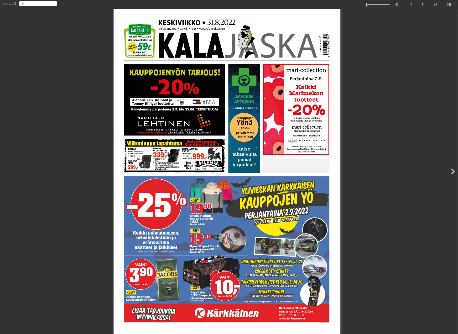 Skärmdump för kalajaska.fi