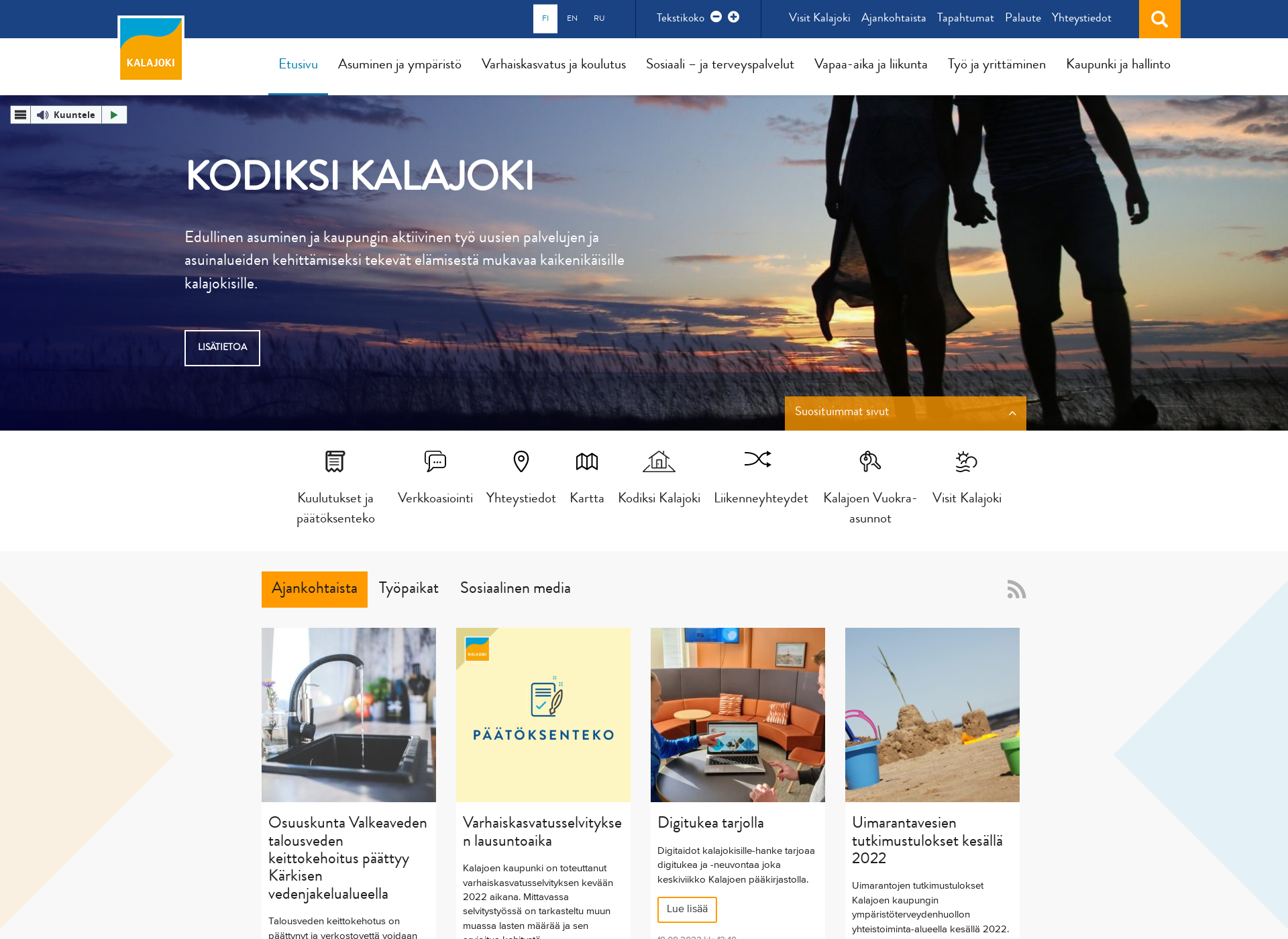 Screenshot for kalajoki.fi