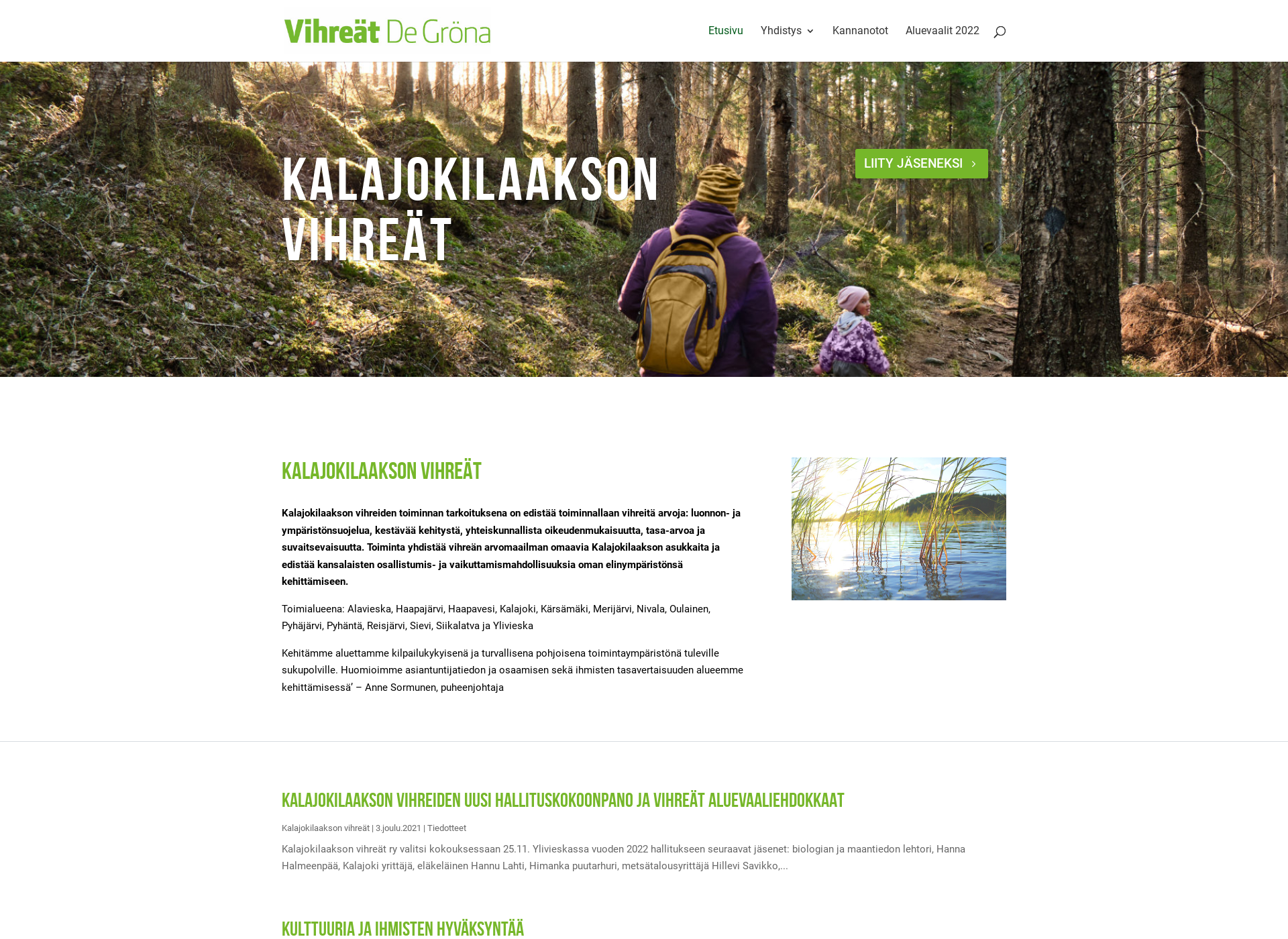 Screenshot for kalajokilaaksonvihreat.fi
