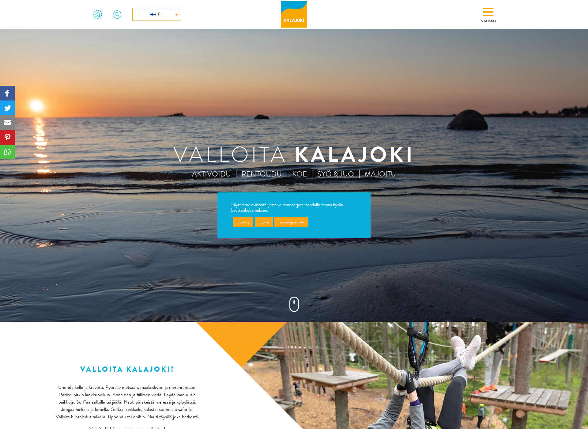 Screenshot for kalajokimatkailu.fi