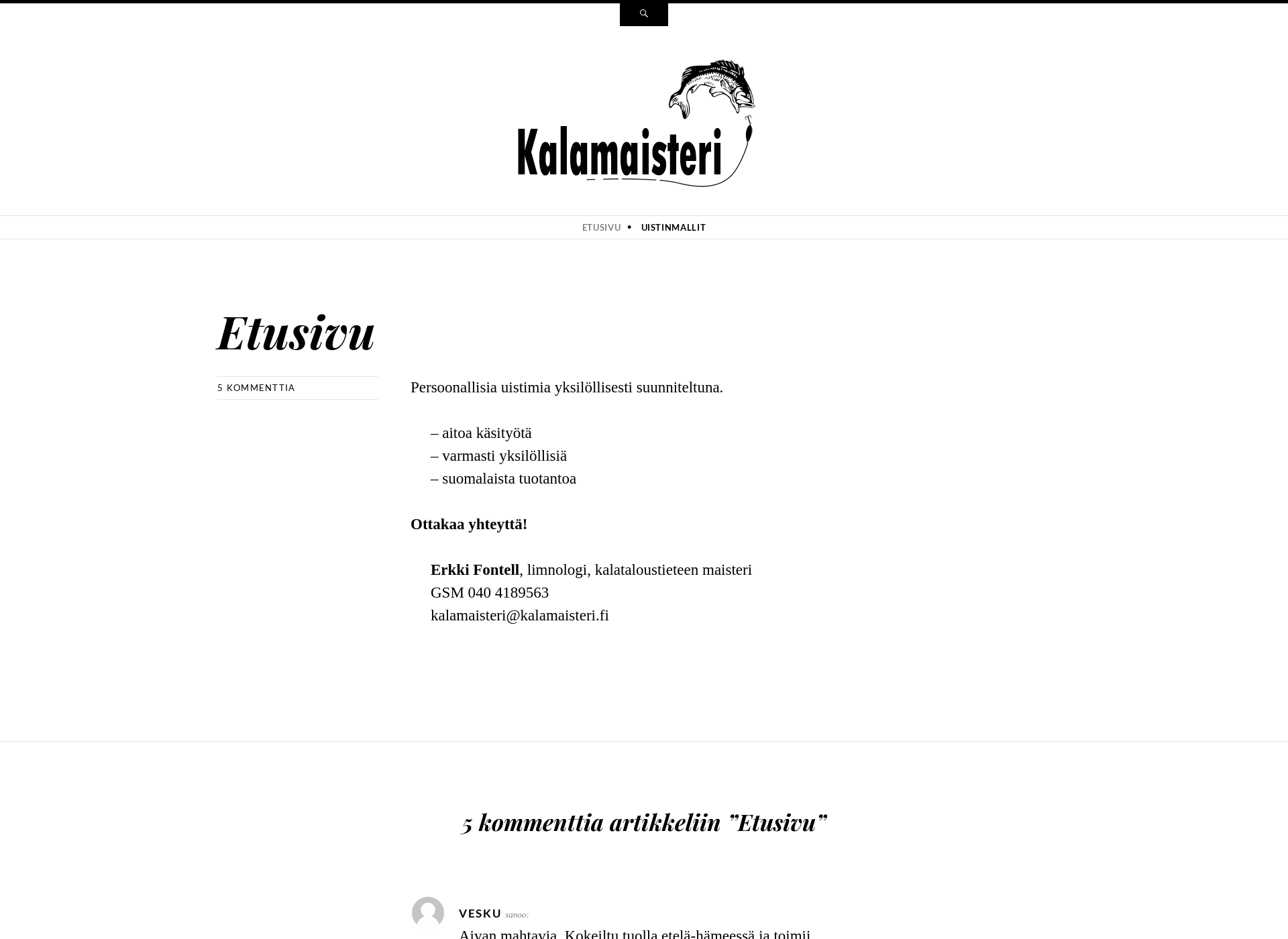Screenshot for kalamaisteri.fi