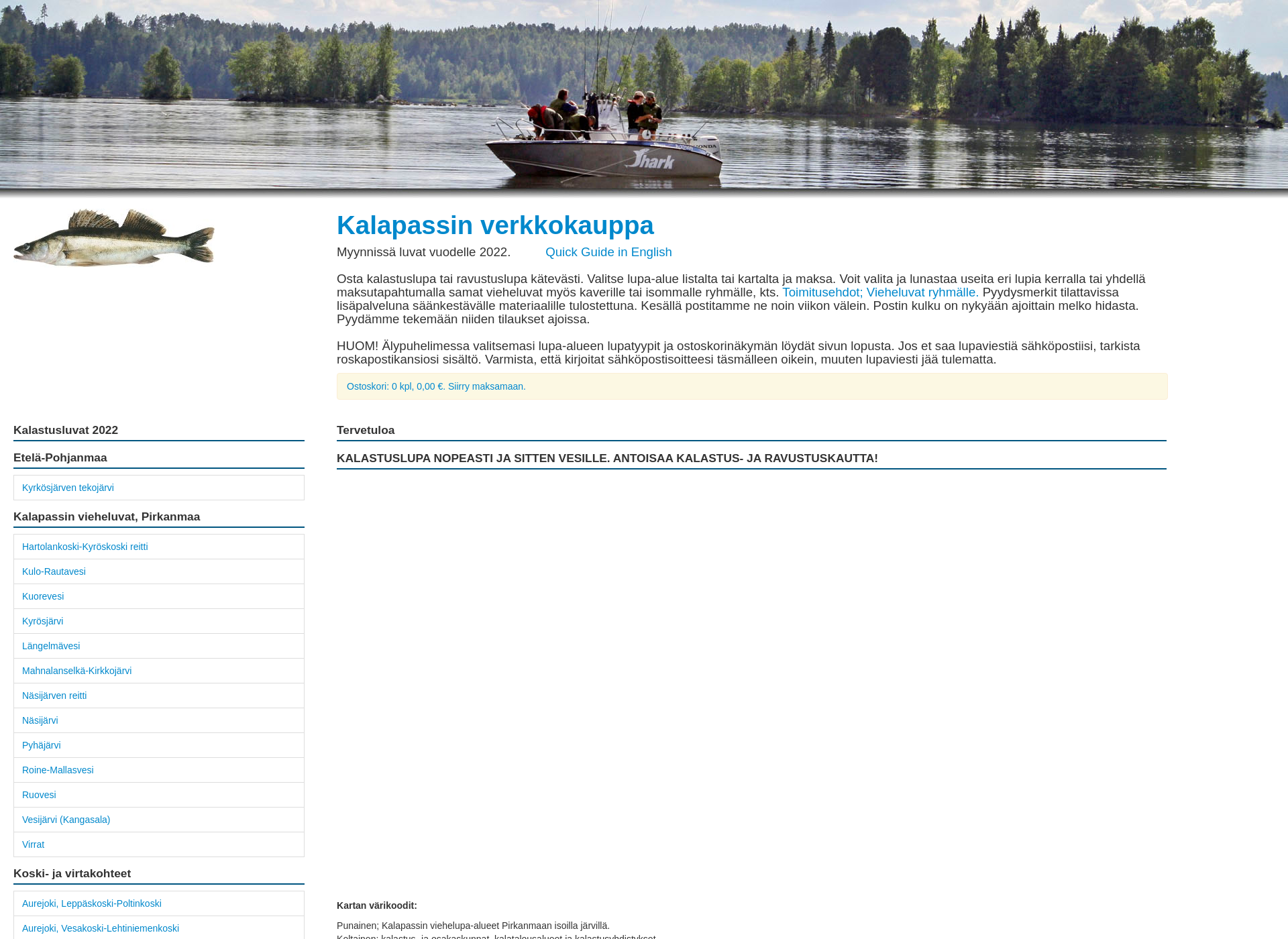 Skärmdump för kalapassi.fi