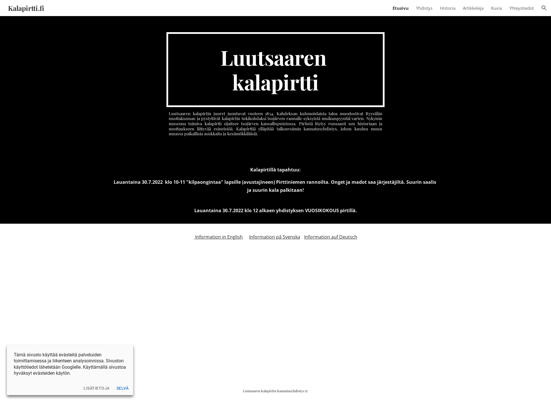 Skärmdump för kalapirtti.fi