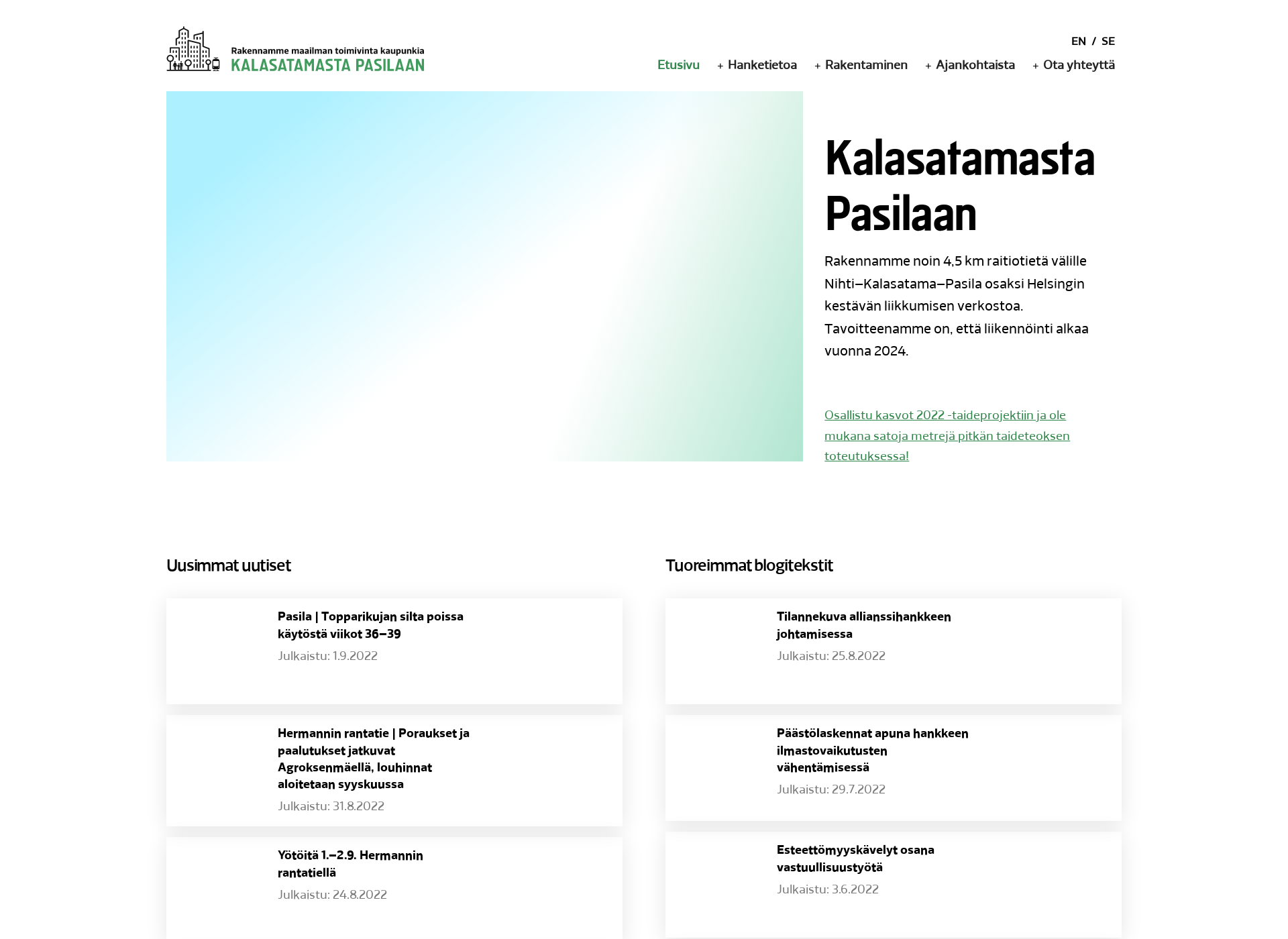 Skärmdump för kalasatamastapasilaan.fi