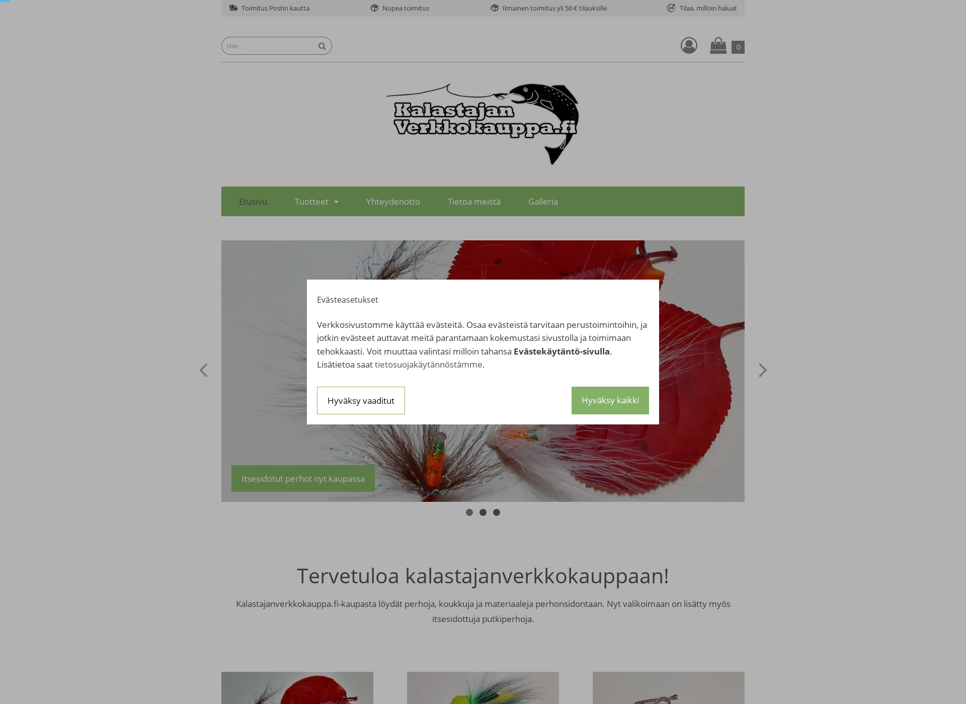 Screenshot for kalastajanverkkokauppa.fi