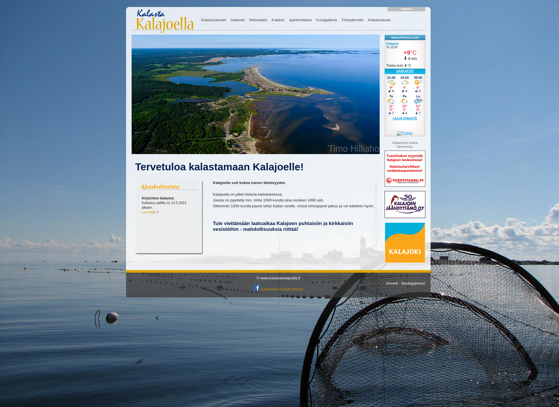 Skärmdump för kalastakalajoella.fi