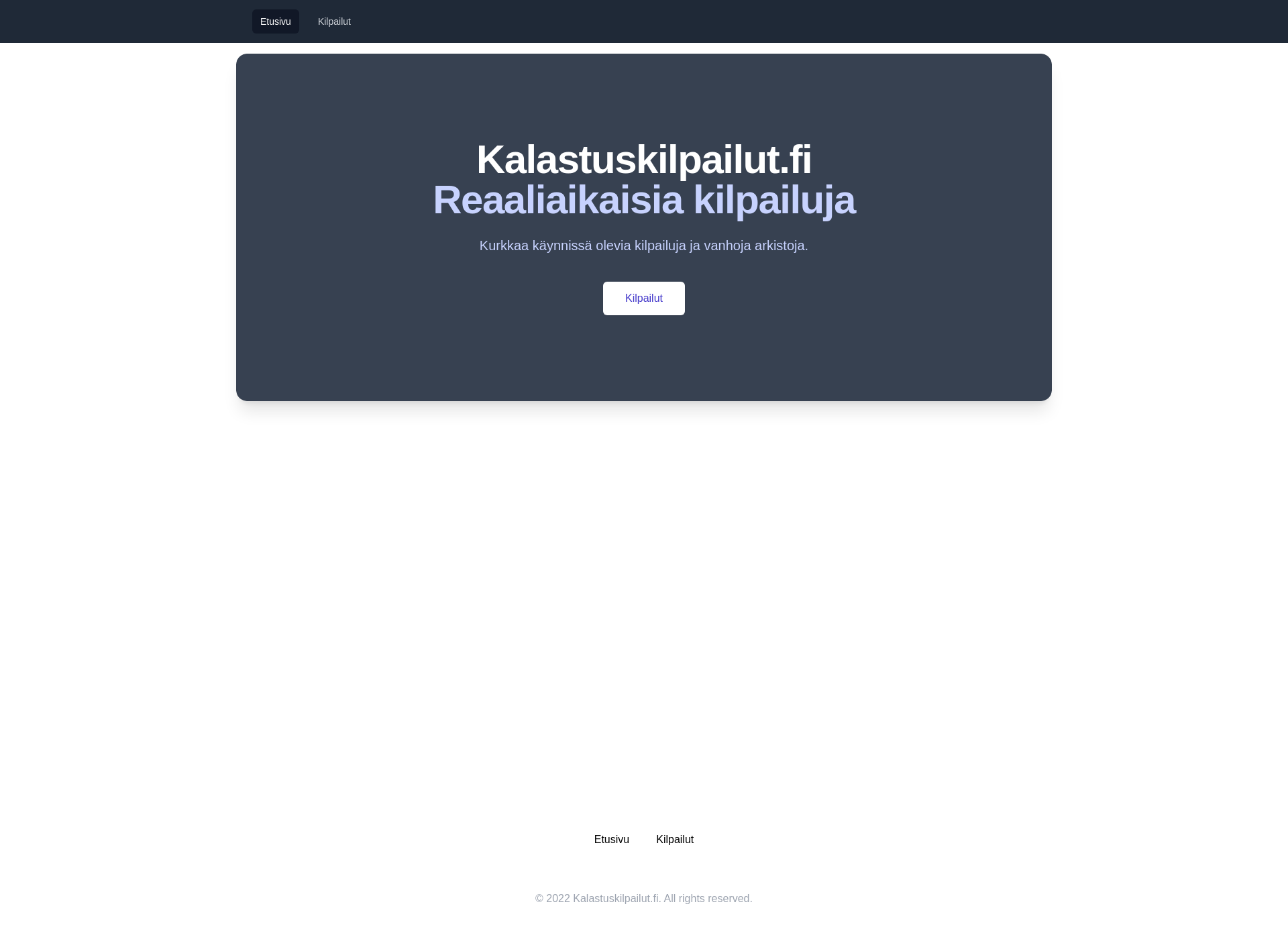 Skärmdump för kalastuskilpailut.fi