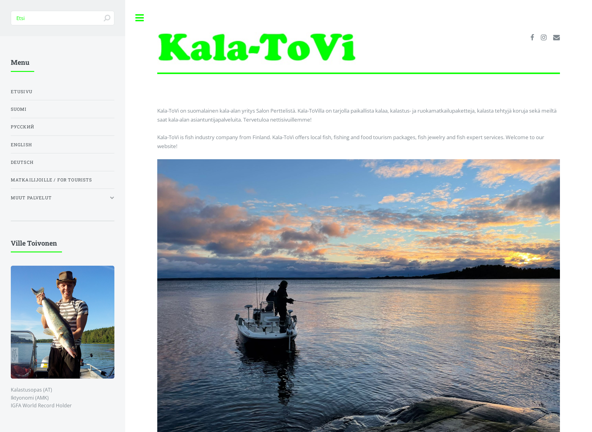 Skärmdump för kalatovi.fi
