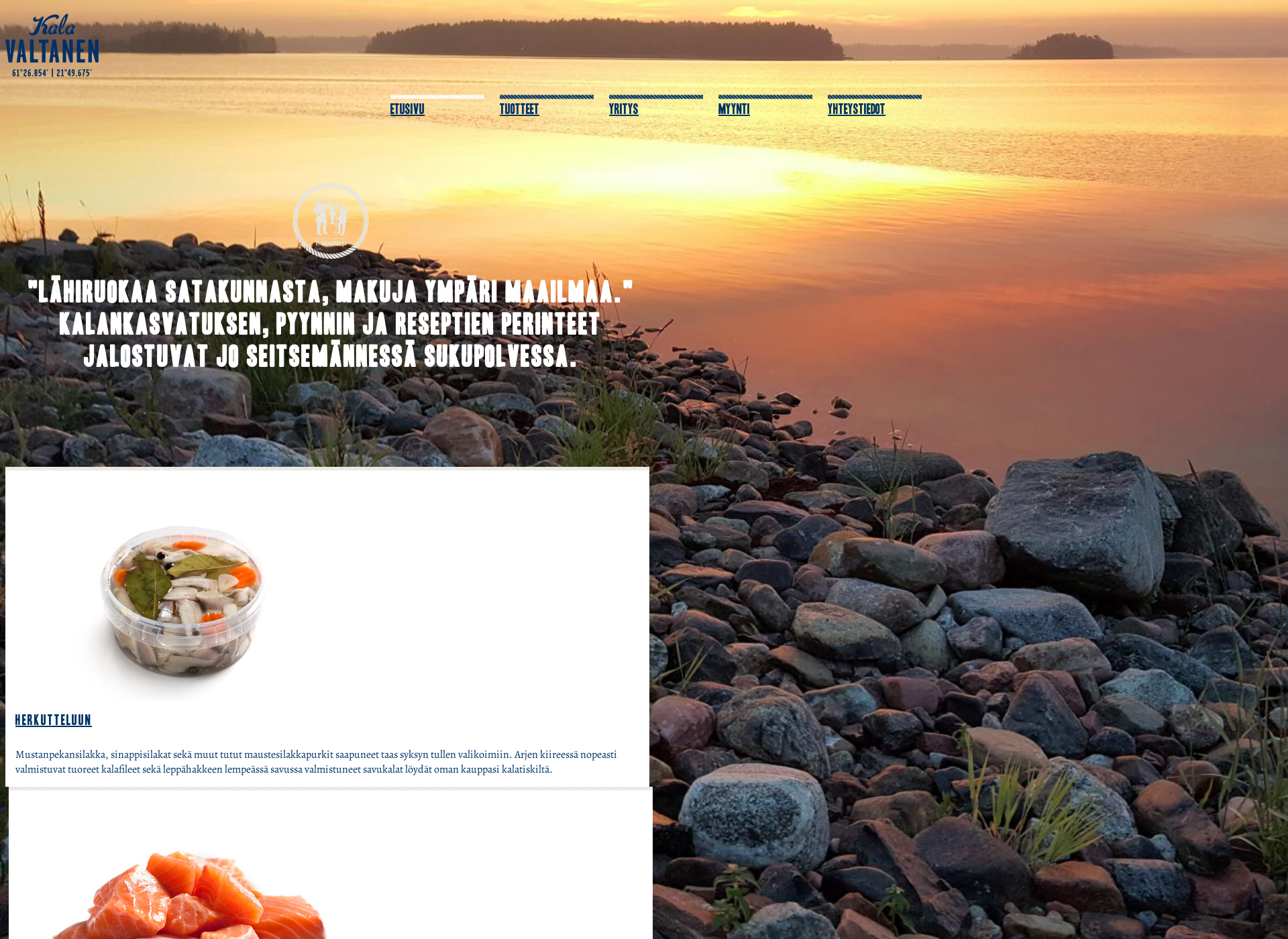 Skärmdump för kalavaltanen.fi
