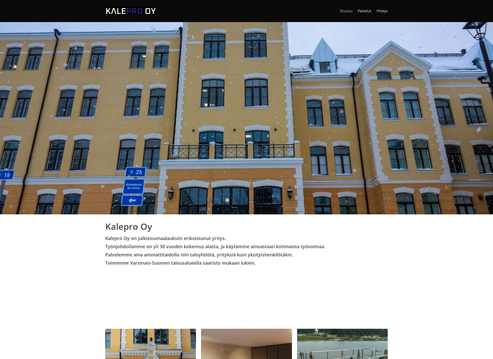 Skärmdump för kalepro.fi