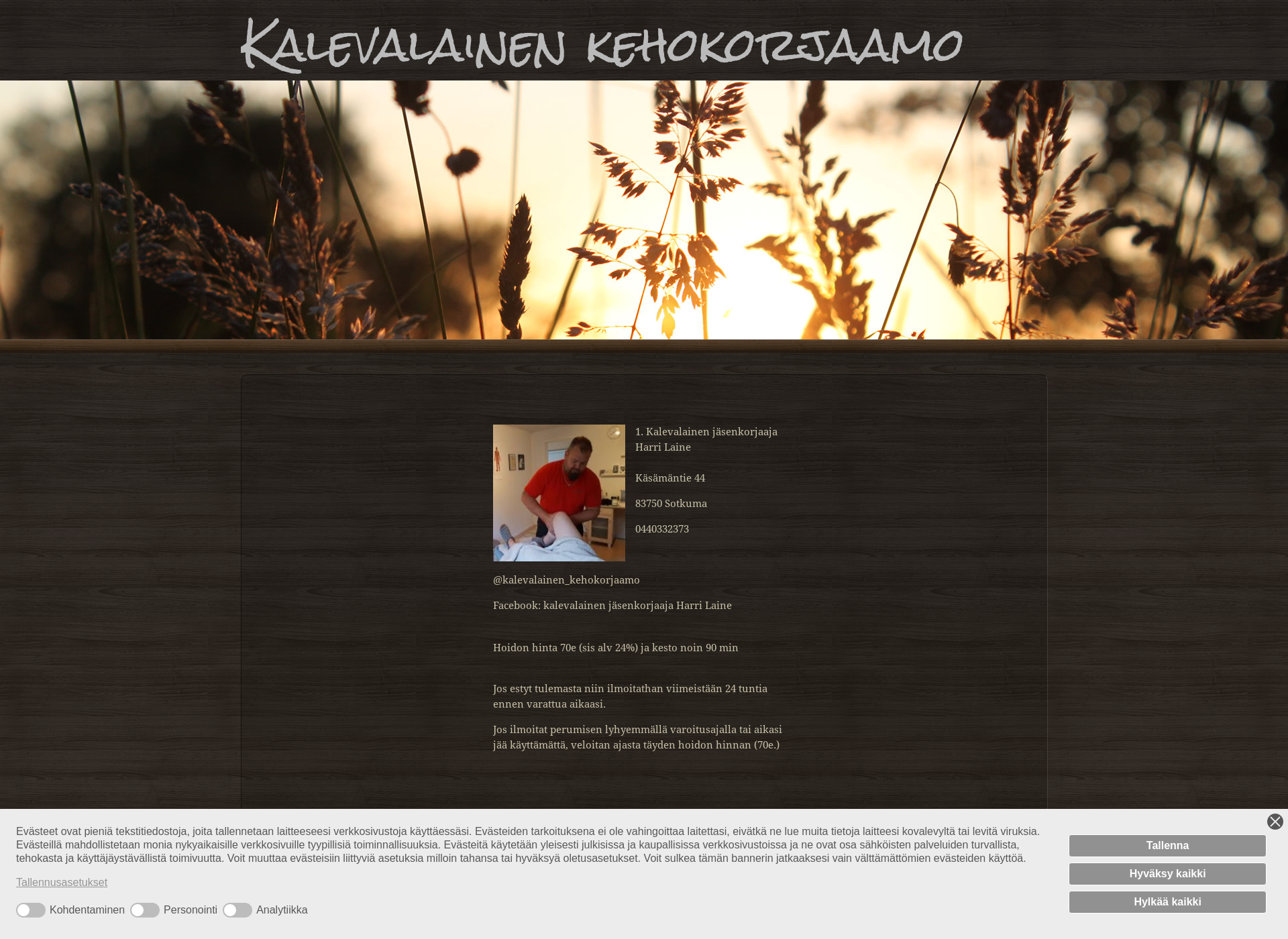 Screenshot for kalevalainenkehokorjaamo.fi