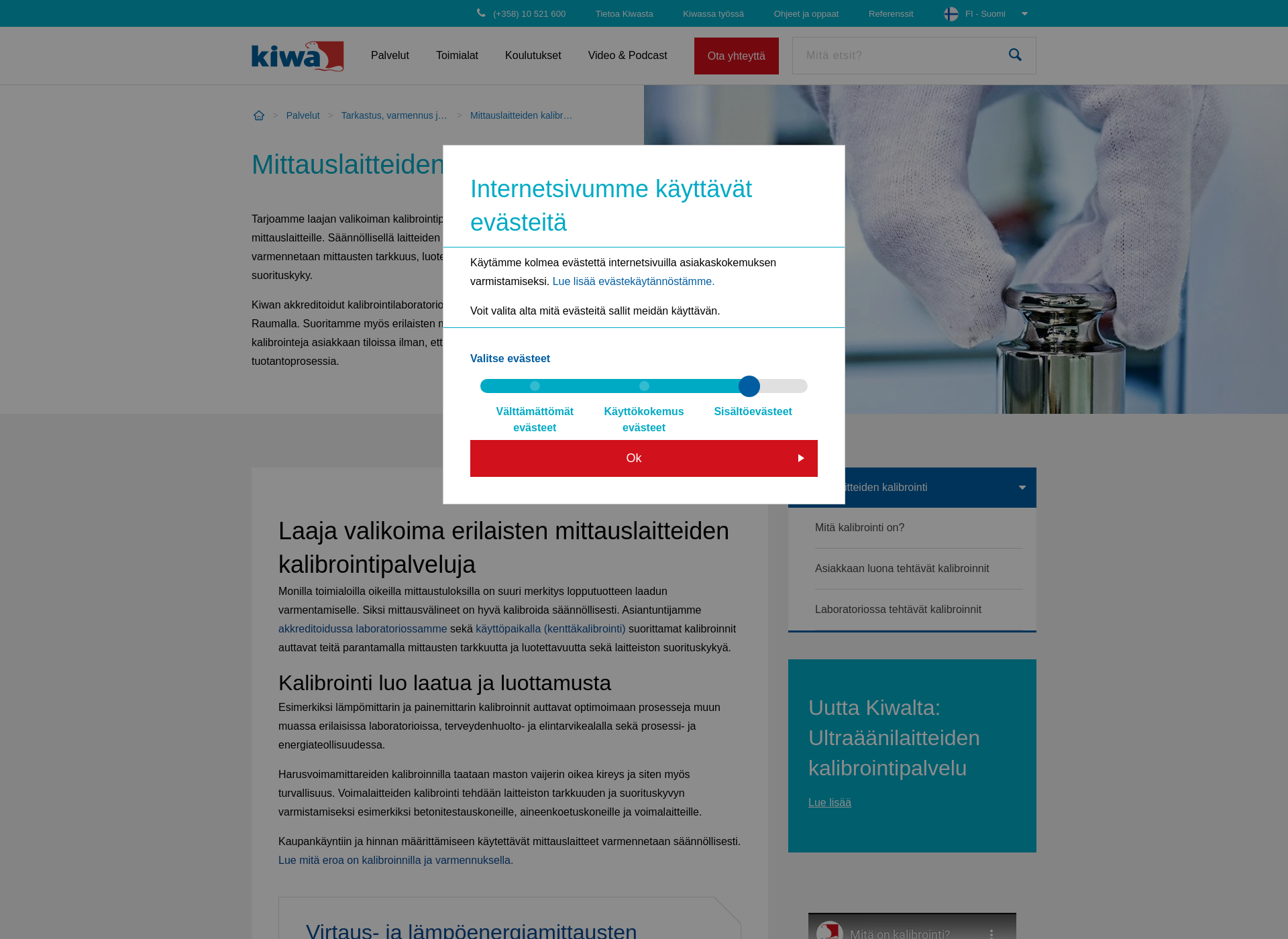 Screenshot for kalibrointikeskus.fi