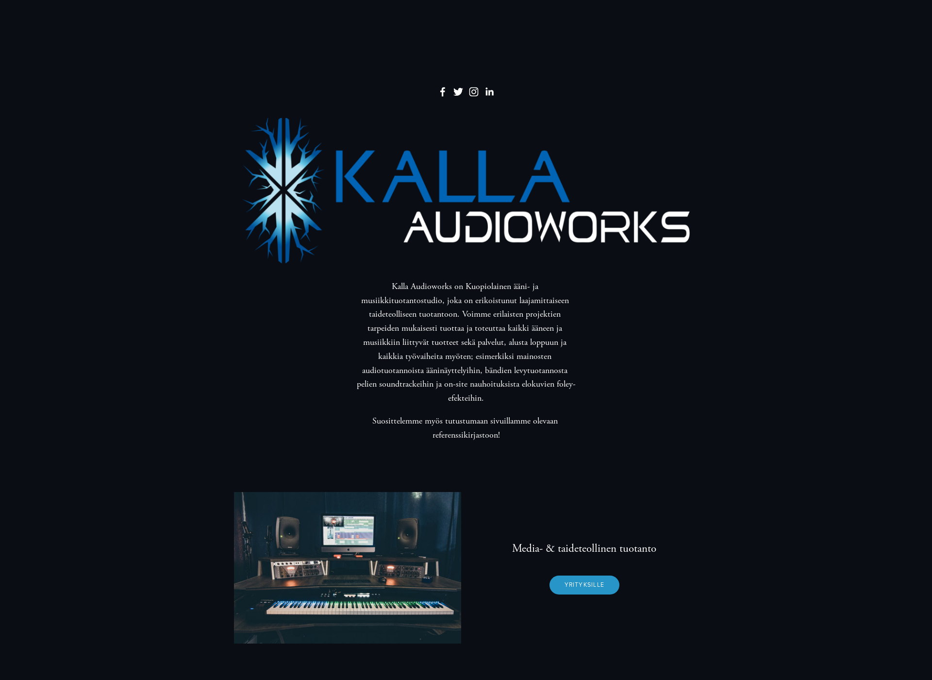 Skärmdump för kalla-audioworks.fi