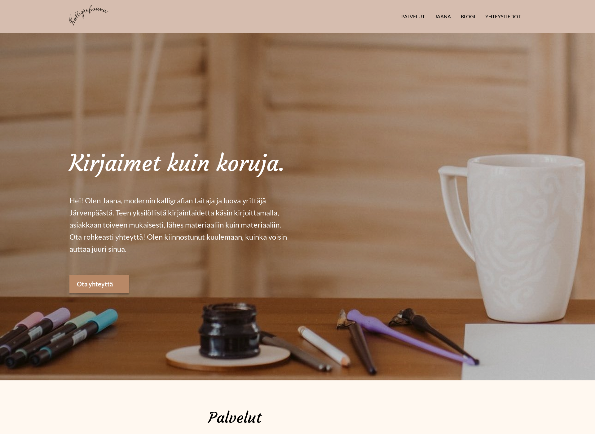 Screenshot for kalligrafiaana.fi