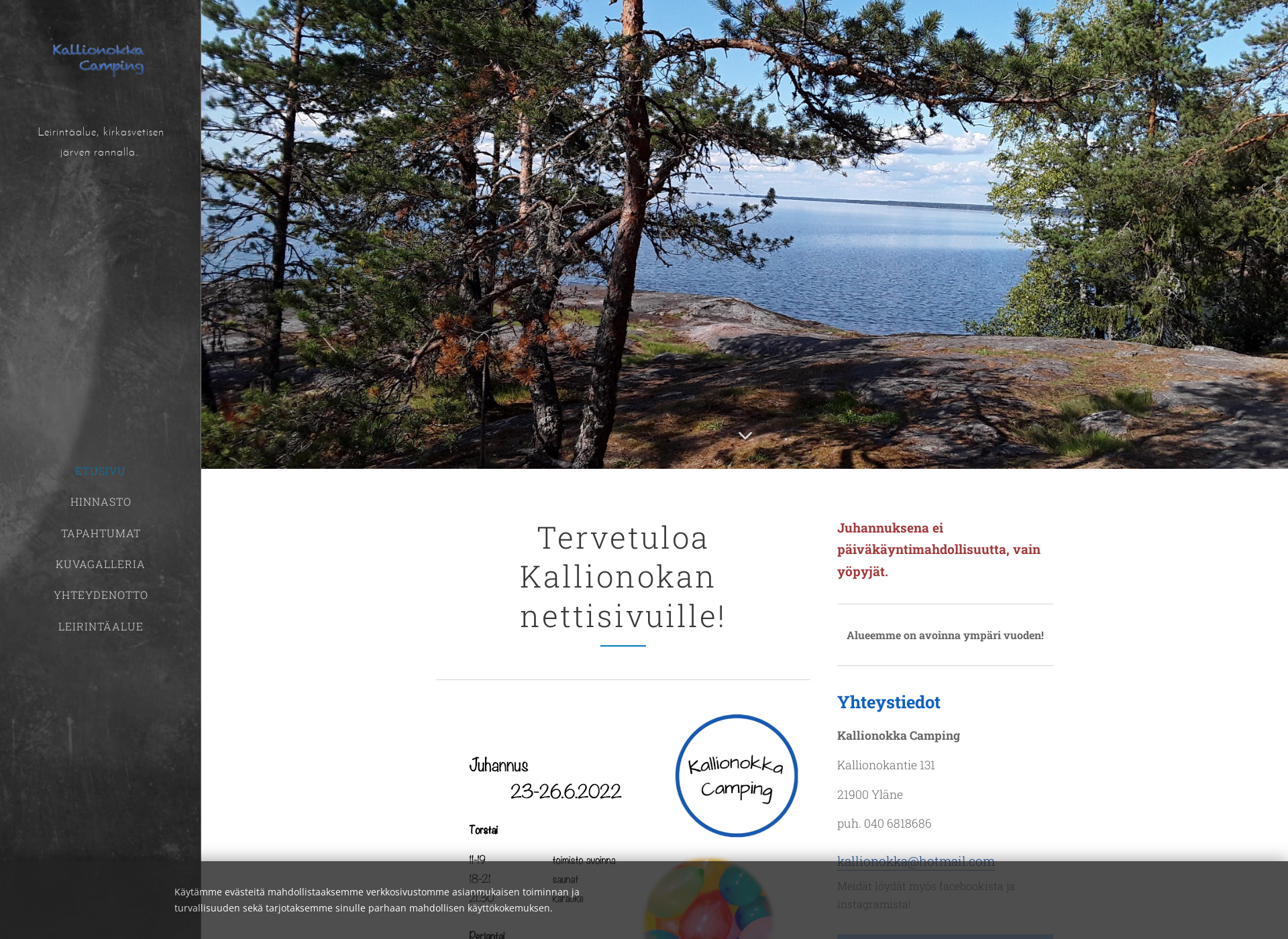Skärmdump för kallionokkacamping.fi