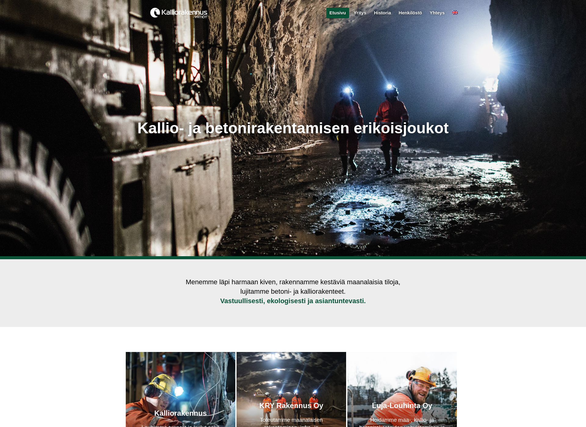 Screenshot for kalliorakennusyhtiöt.fi