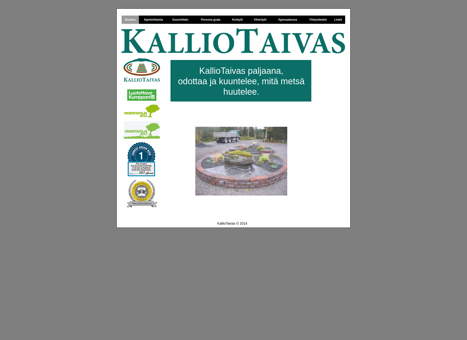 Skärmdump för kalliotaivas.fi