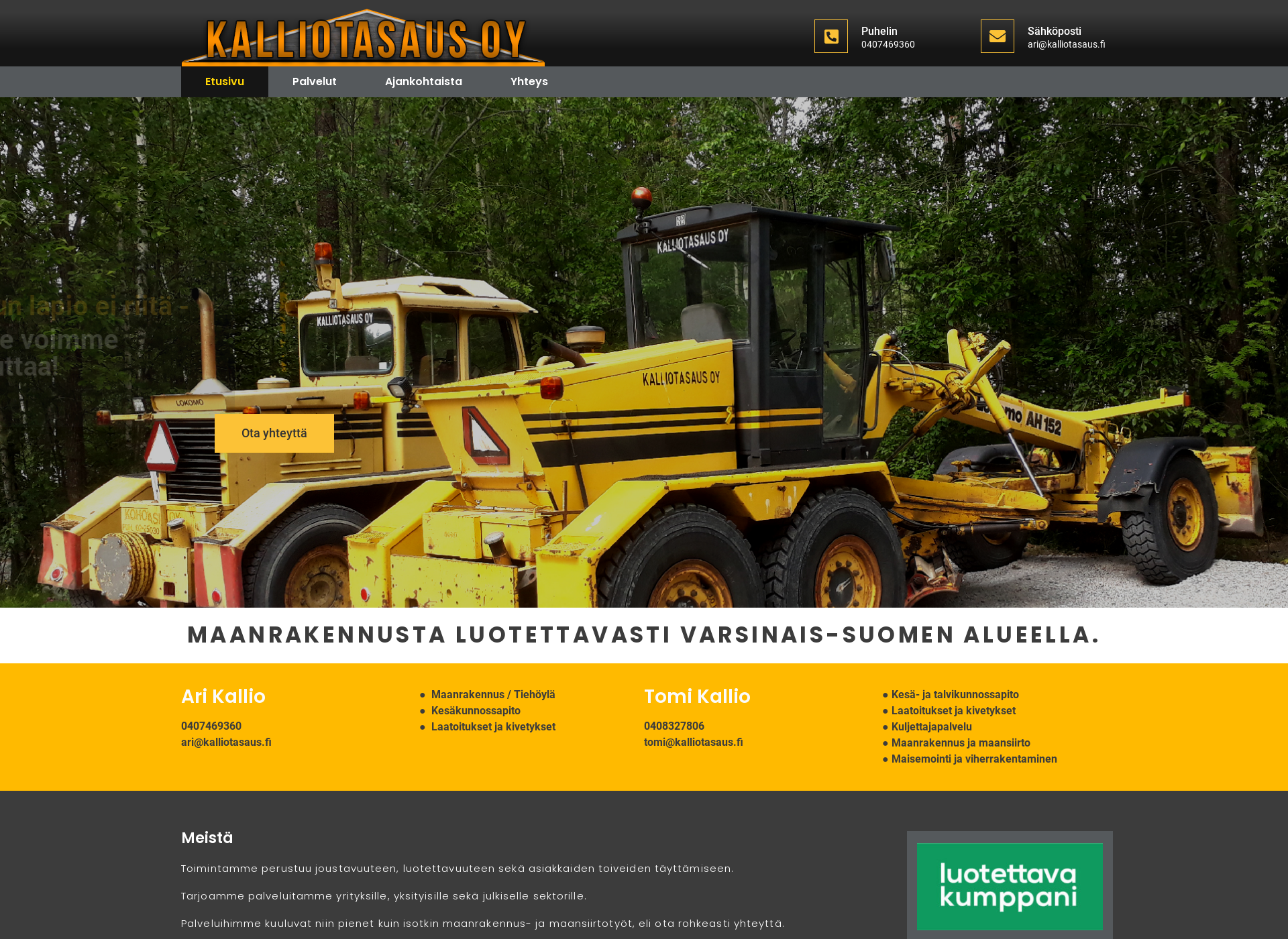 Screenshot for kalliotasaus.fi