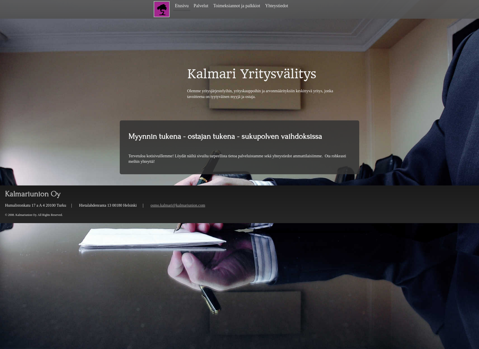 Screenshot for kalmariyritysvälitys.fi