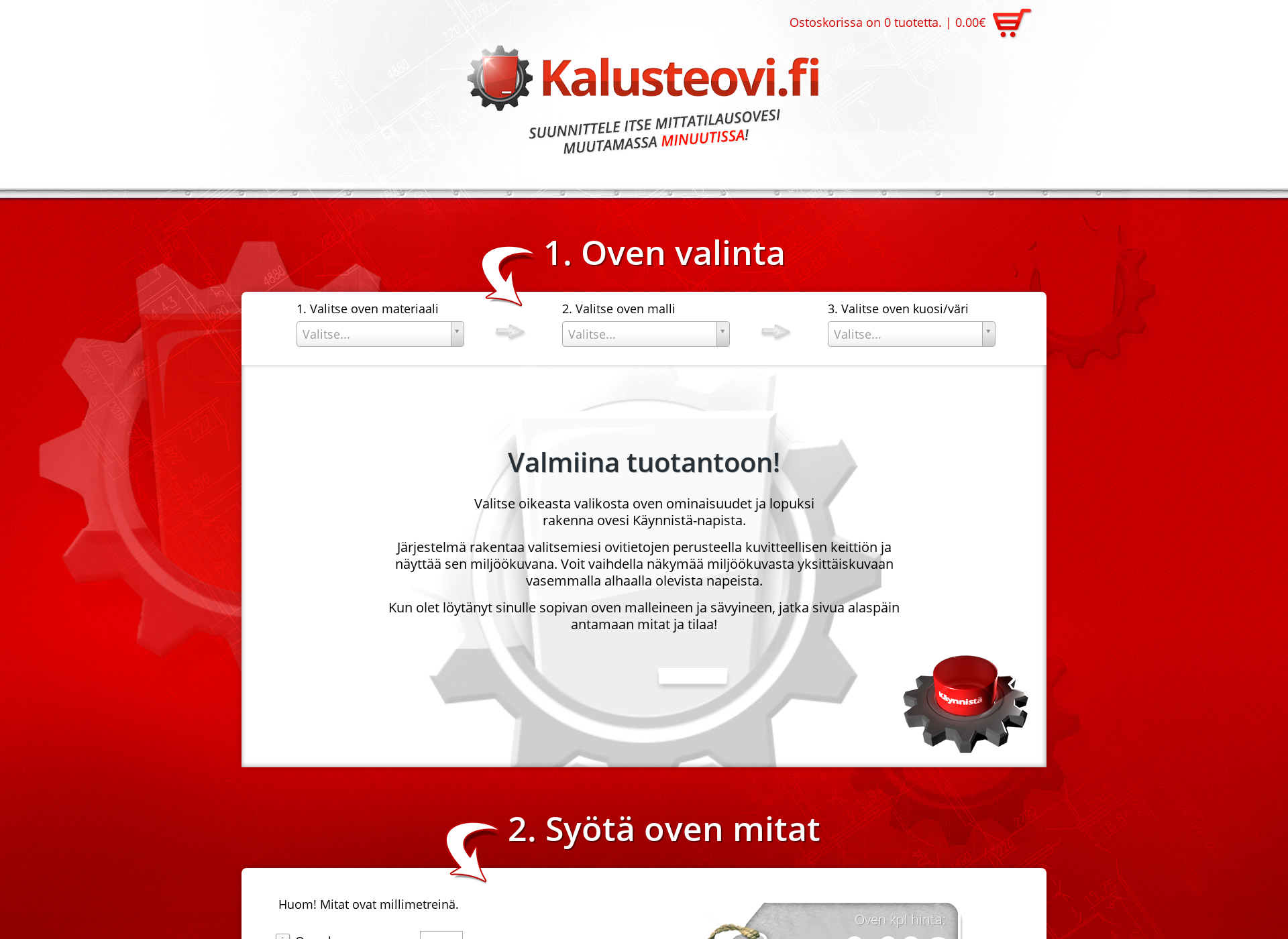 Skärmdump för kalusteovi.fi