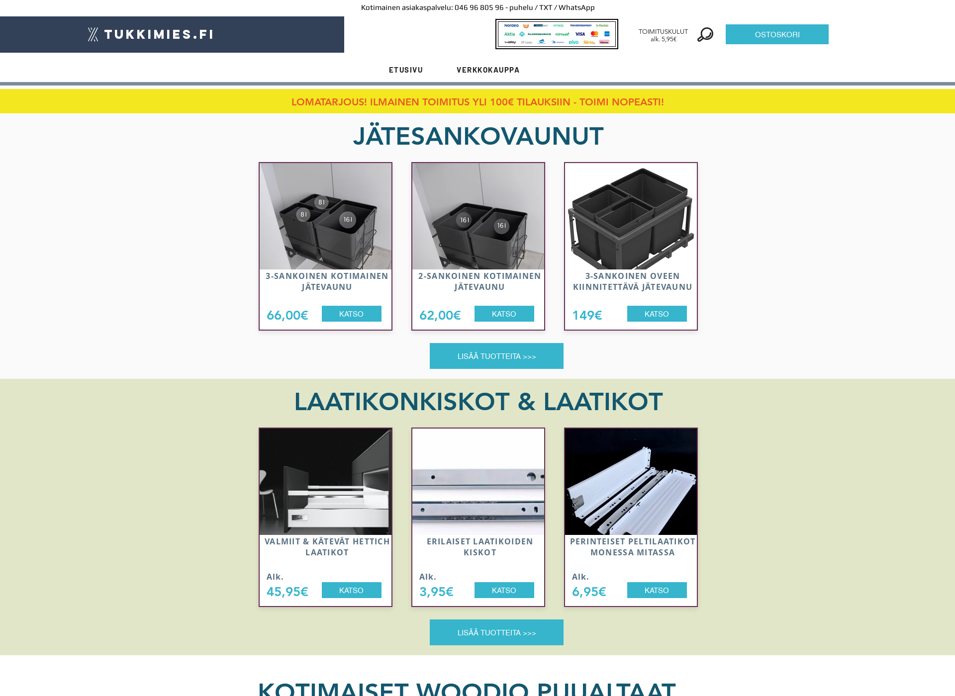 Skärmdump för kalustepisara.fi