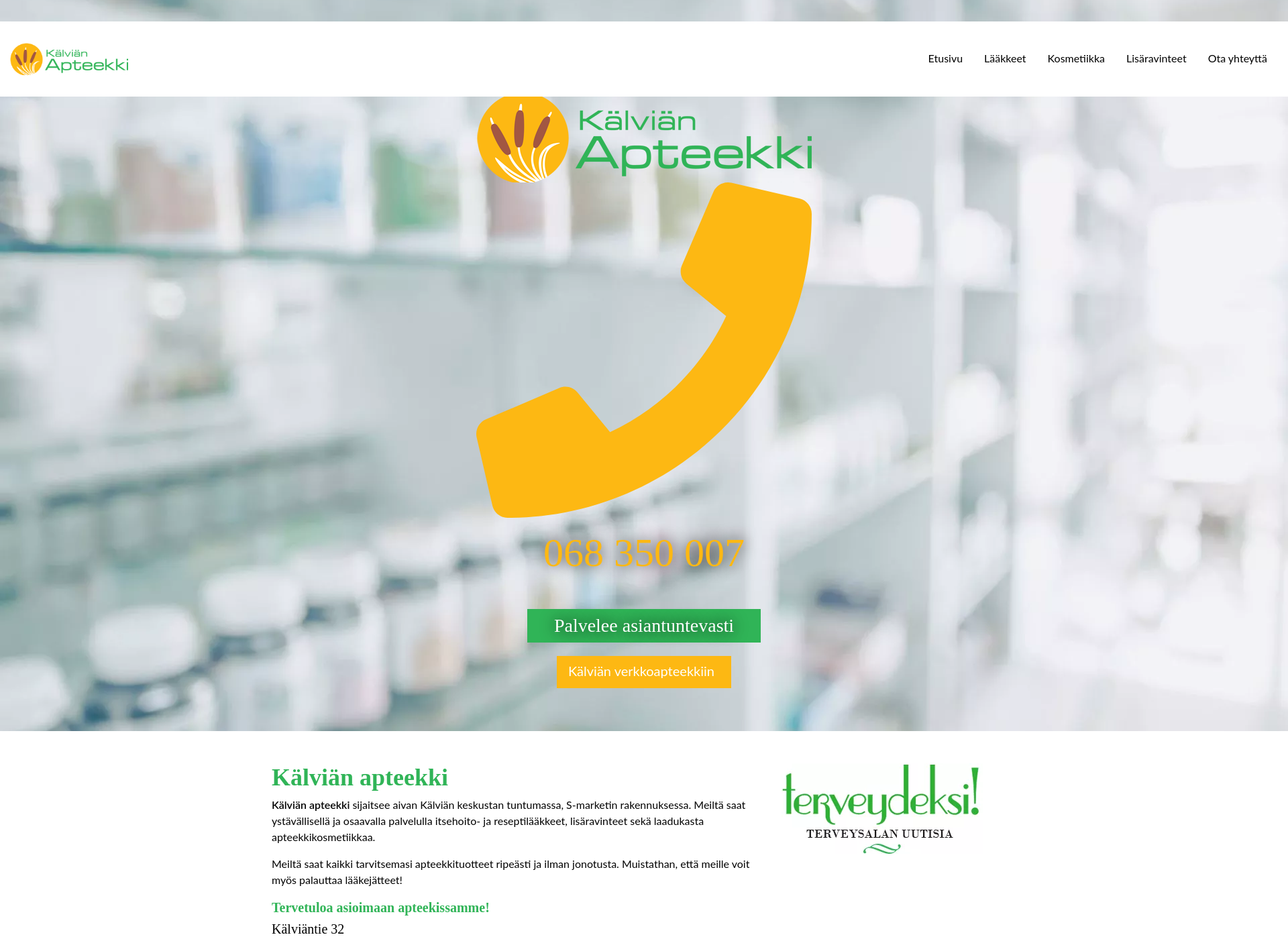 Screenshot for kalvianapteekki.fi