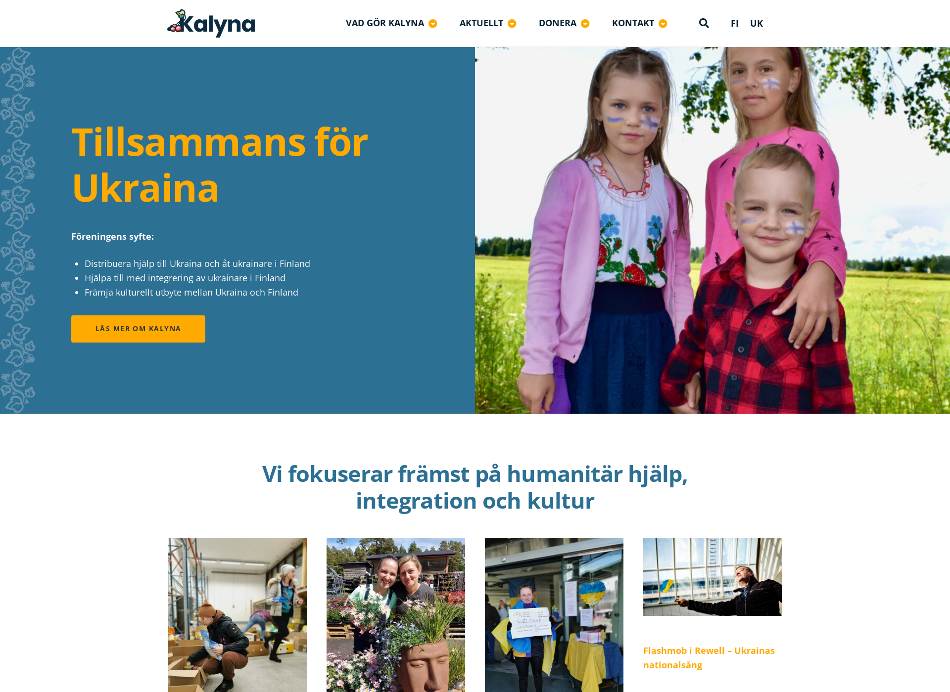 Skärmdump för kalyna.fi