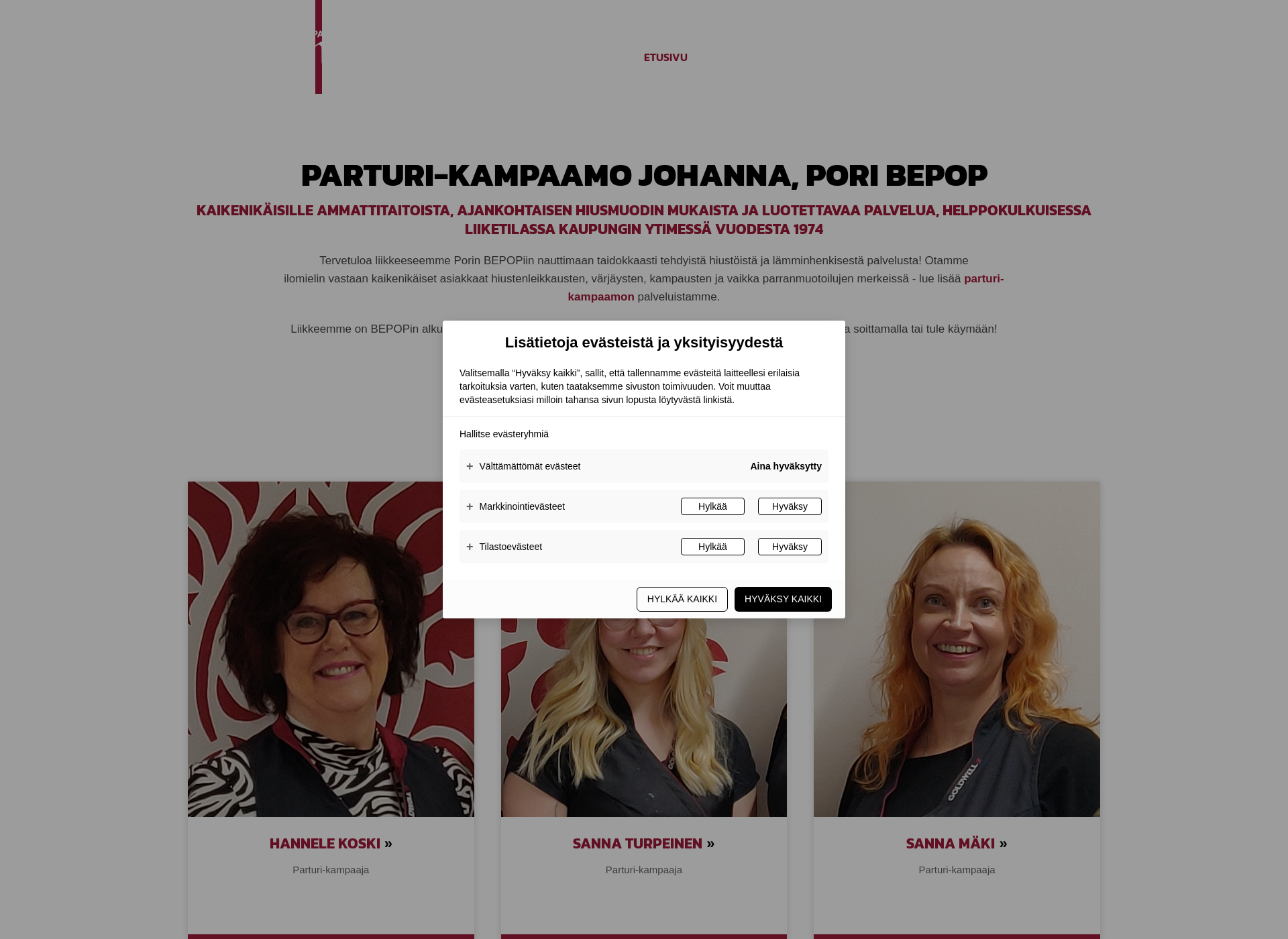 Screenshot for kampaajapori.fi