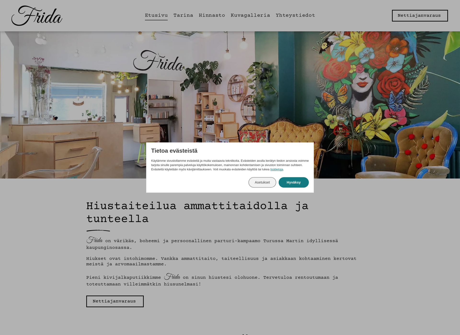 Screenshot for kampaamofrida.fi