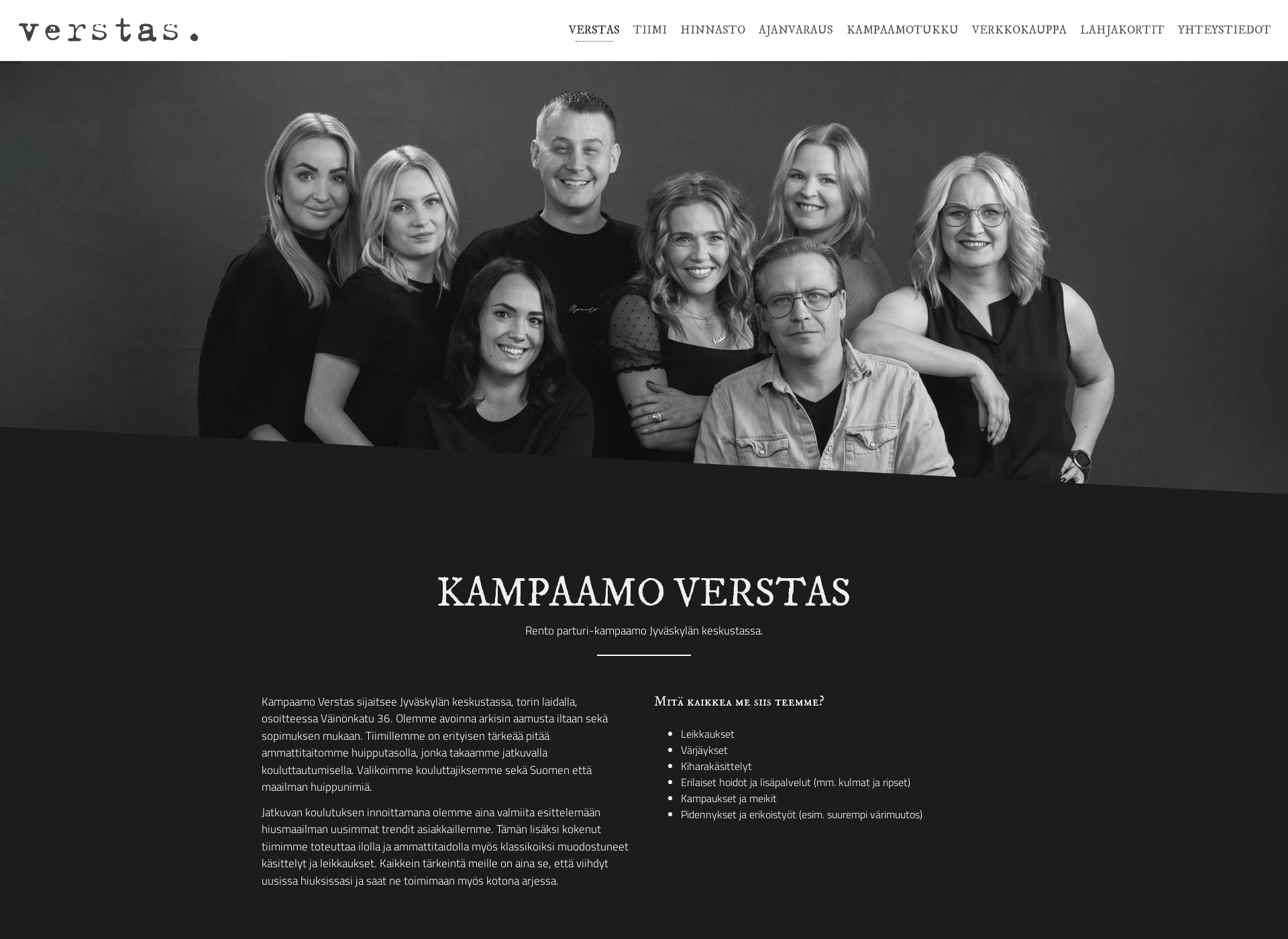 Näyttökuva kampaamoverstas.fi