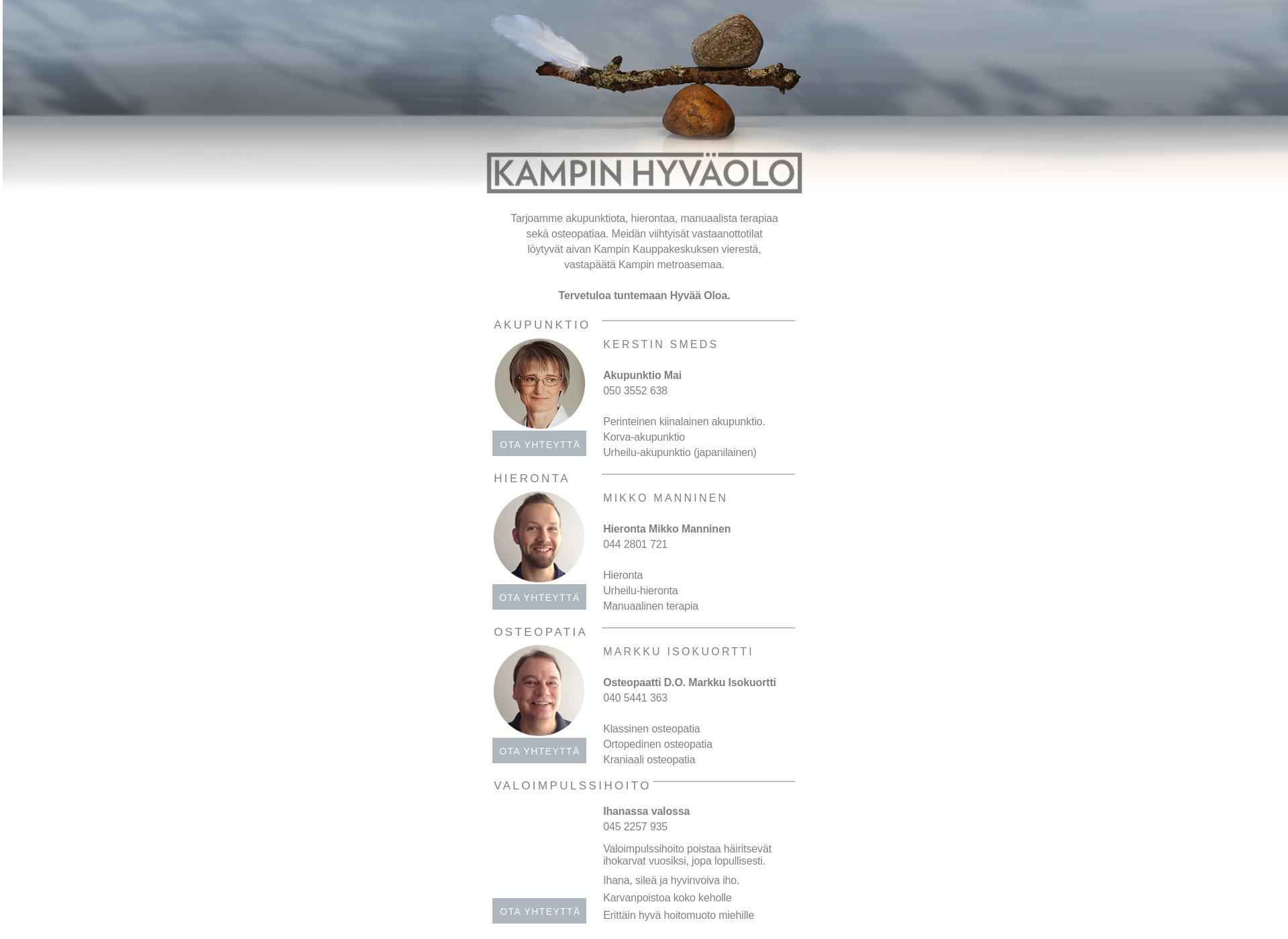 Skärmdump för kampinhyvaolo.fi
