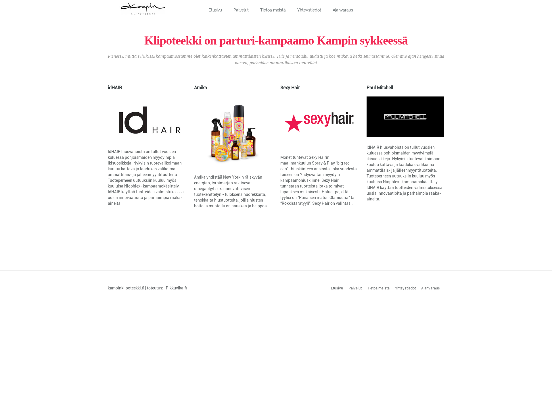 Skärmdump för kampinklipoteekki.fi
