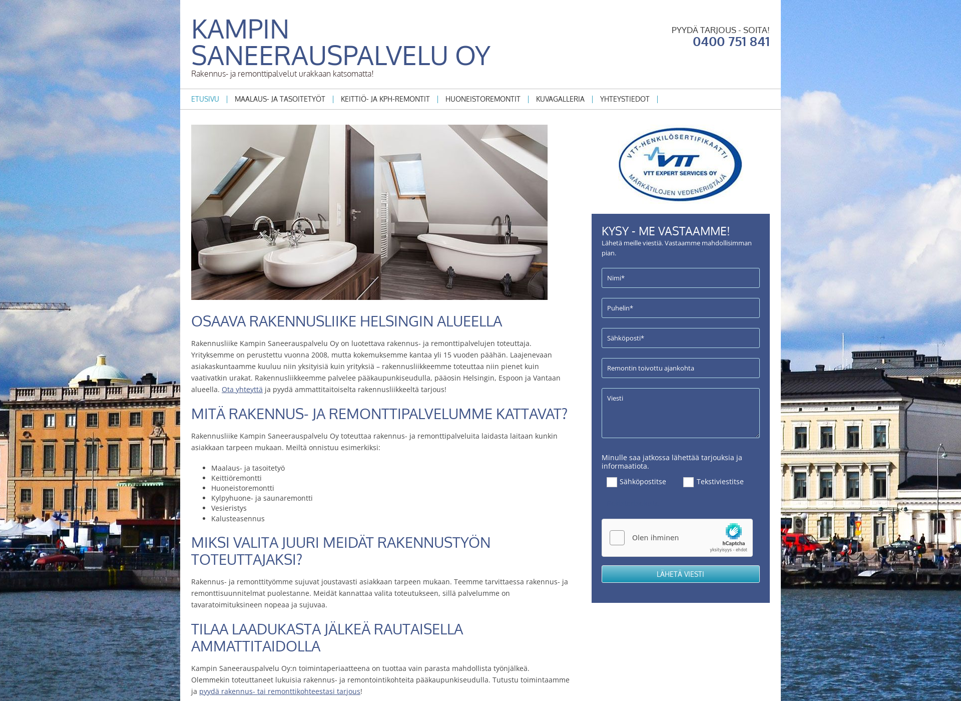 Screenshot for kampinsaneerauspalvelu.fi