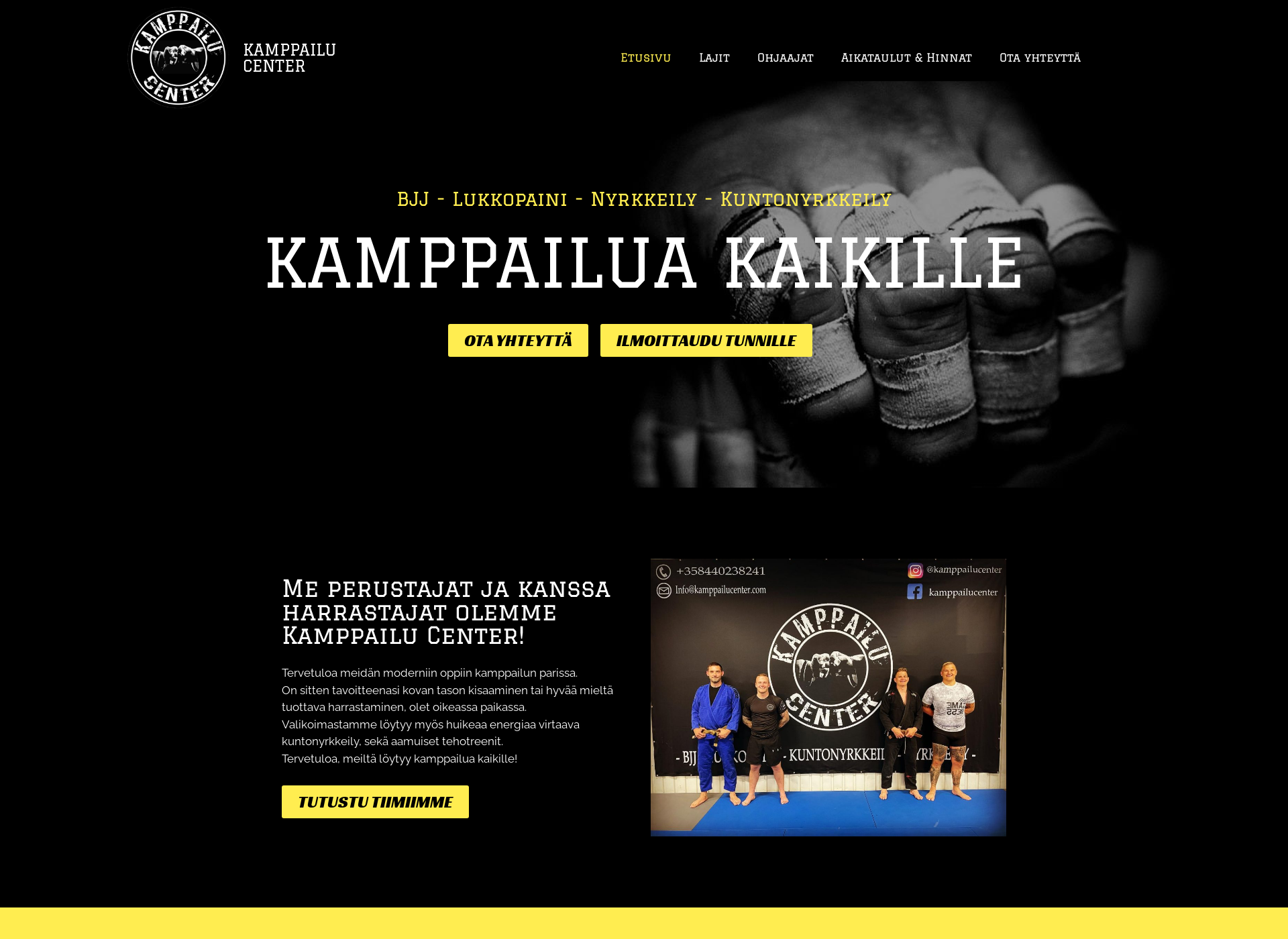 Screenshot for kamppailucenter.com