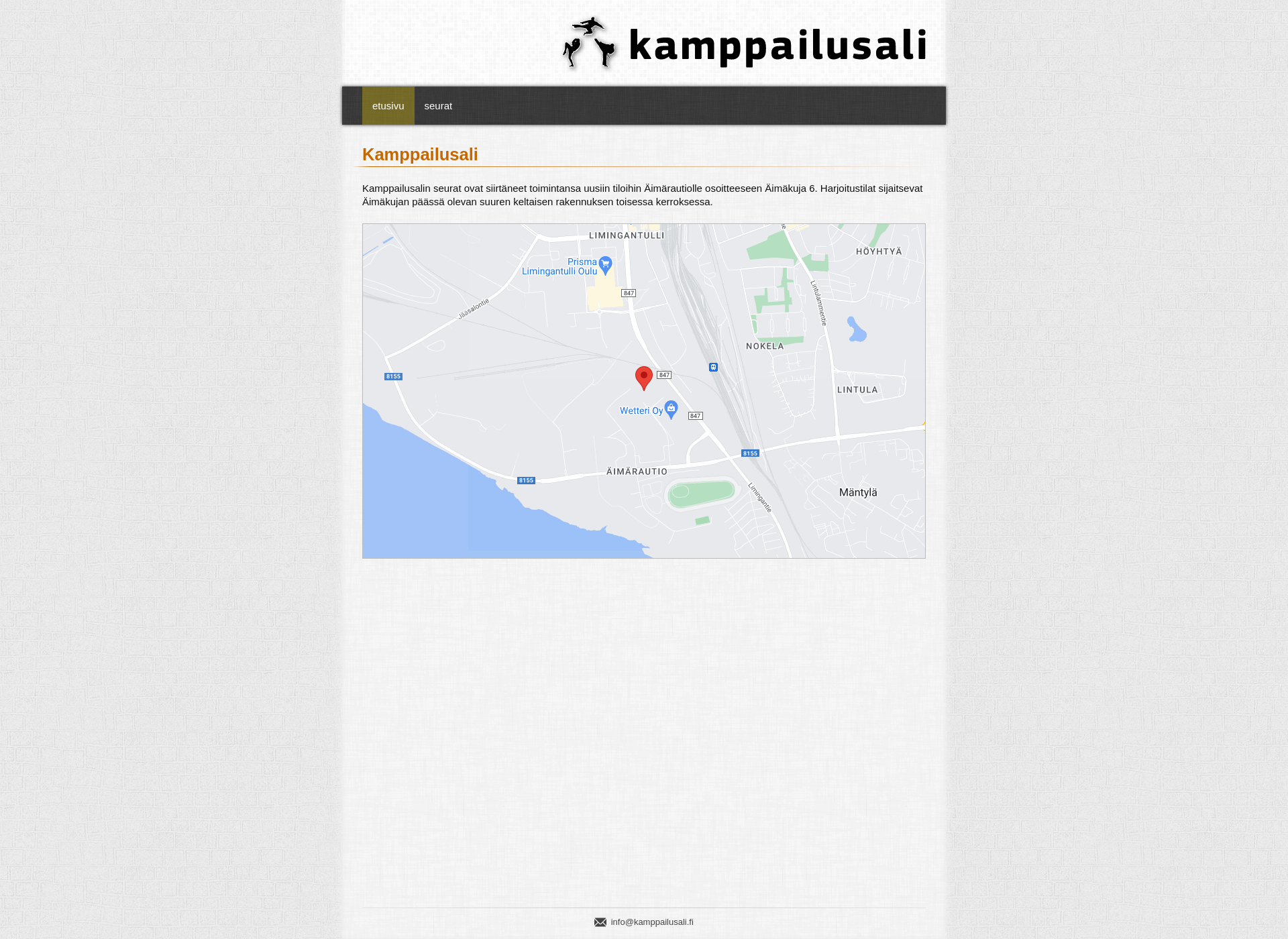 Skärmdump för kamppailusali.fi